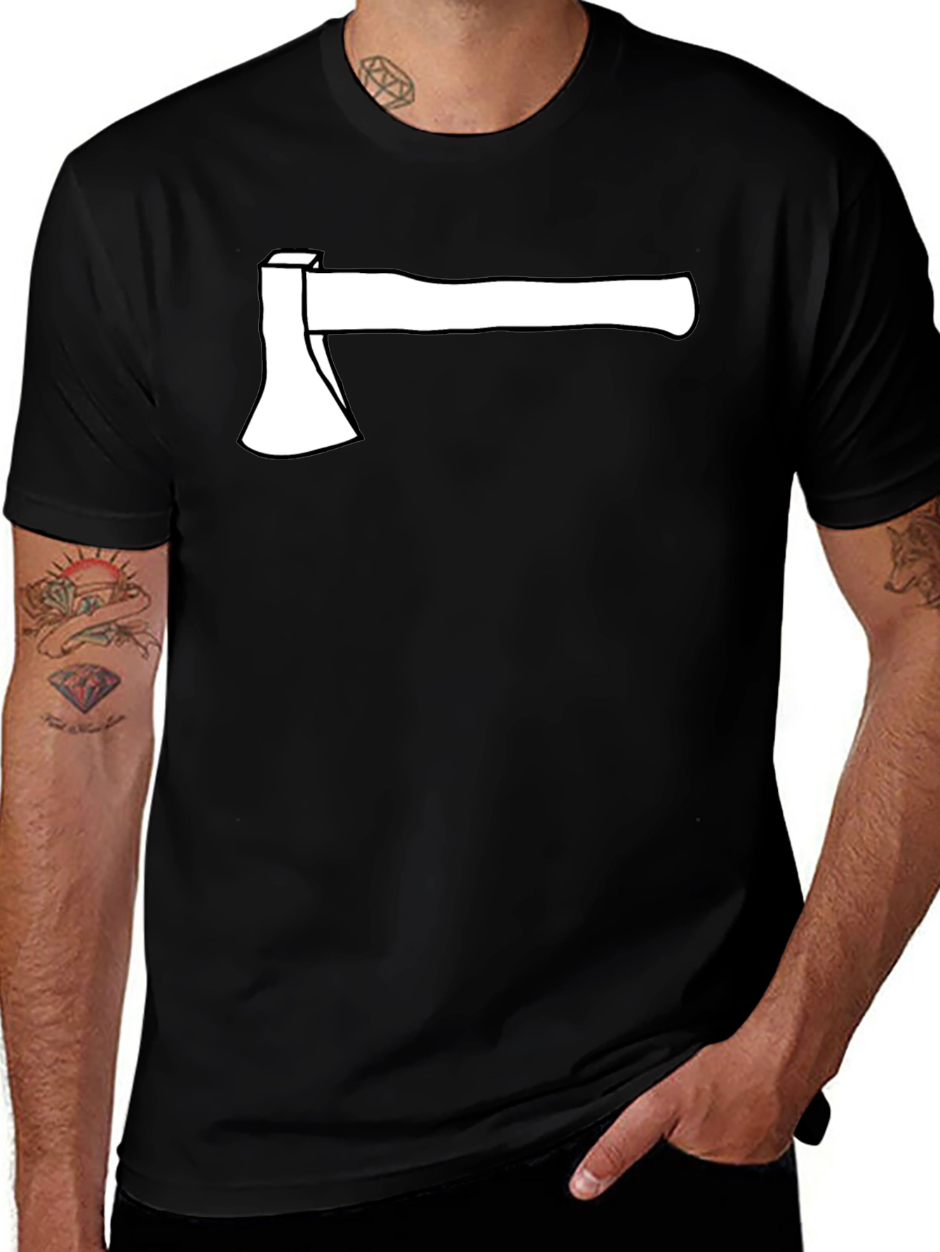 Variant 7 of Axe Graphic Tee - Cool Black Shirt
