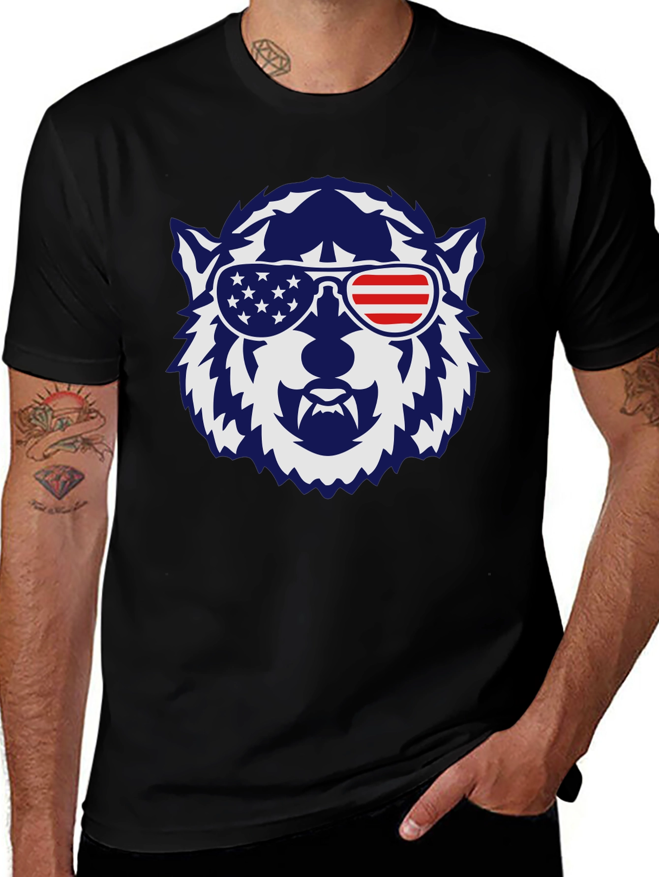 Variant 8 of Patriotic Wolf Graphic T-Shirt