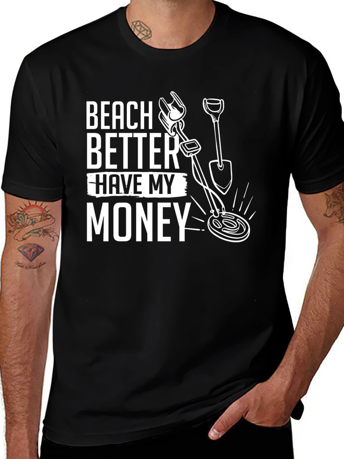 Variant 28 of Beach Better Have My Money Men's Black T-Shirt