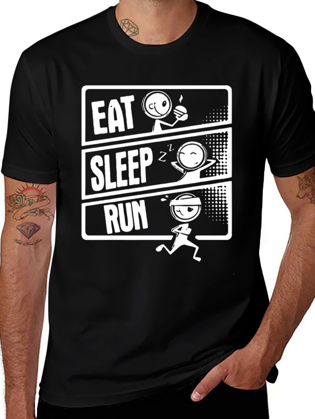 Variant 15 of Eat Sleep Run Graphic T-Shirt
