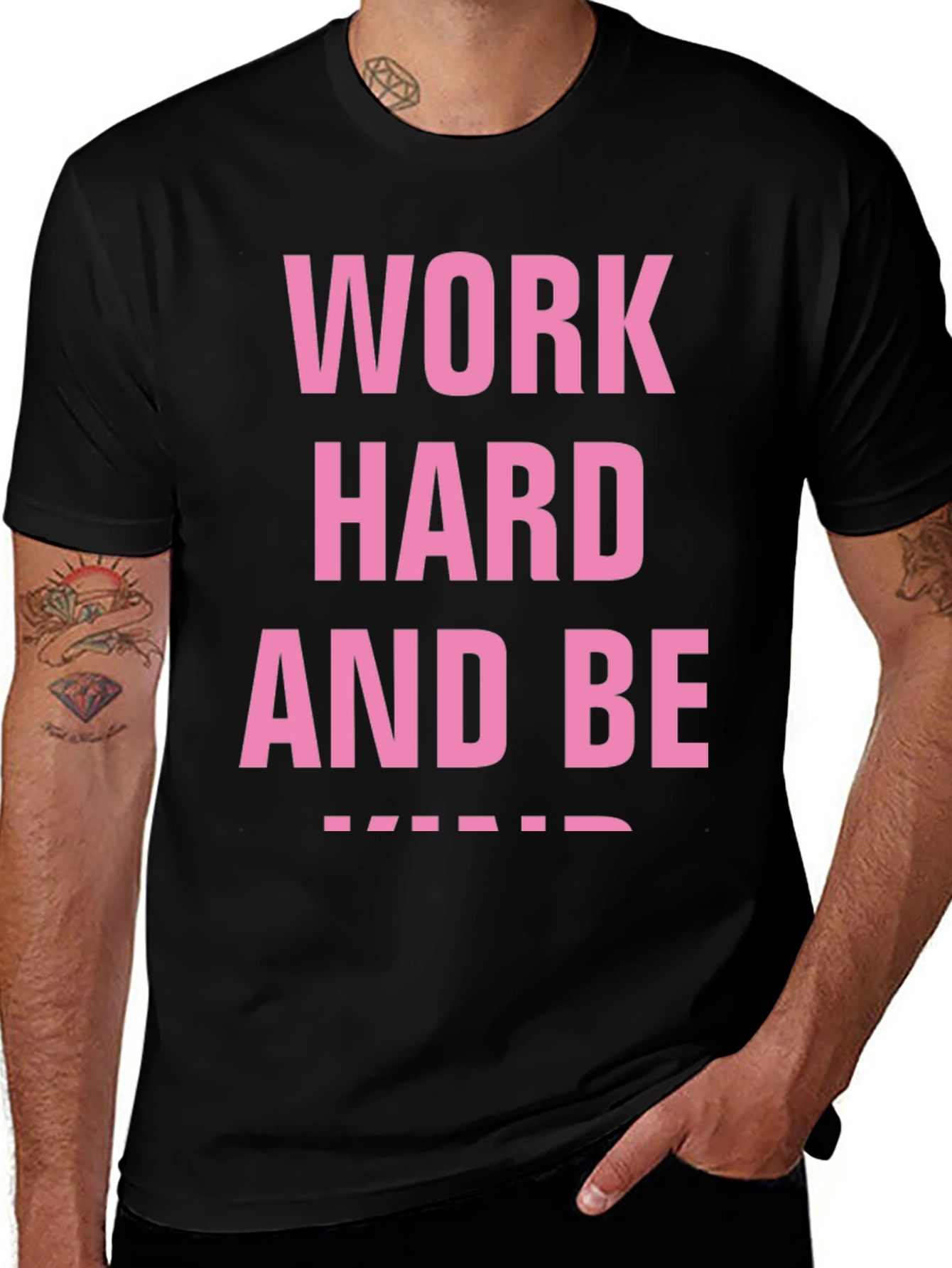 Variant 9 of Work Hard And Be Kind Black T-Shirt