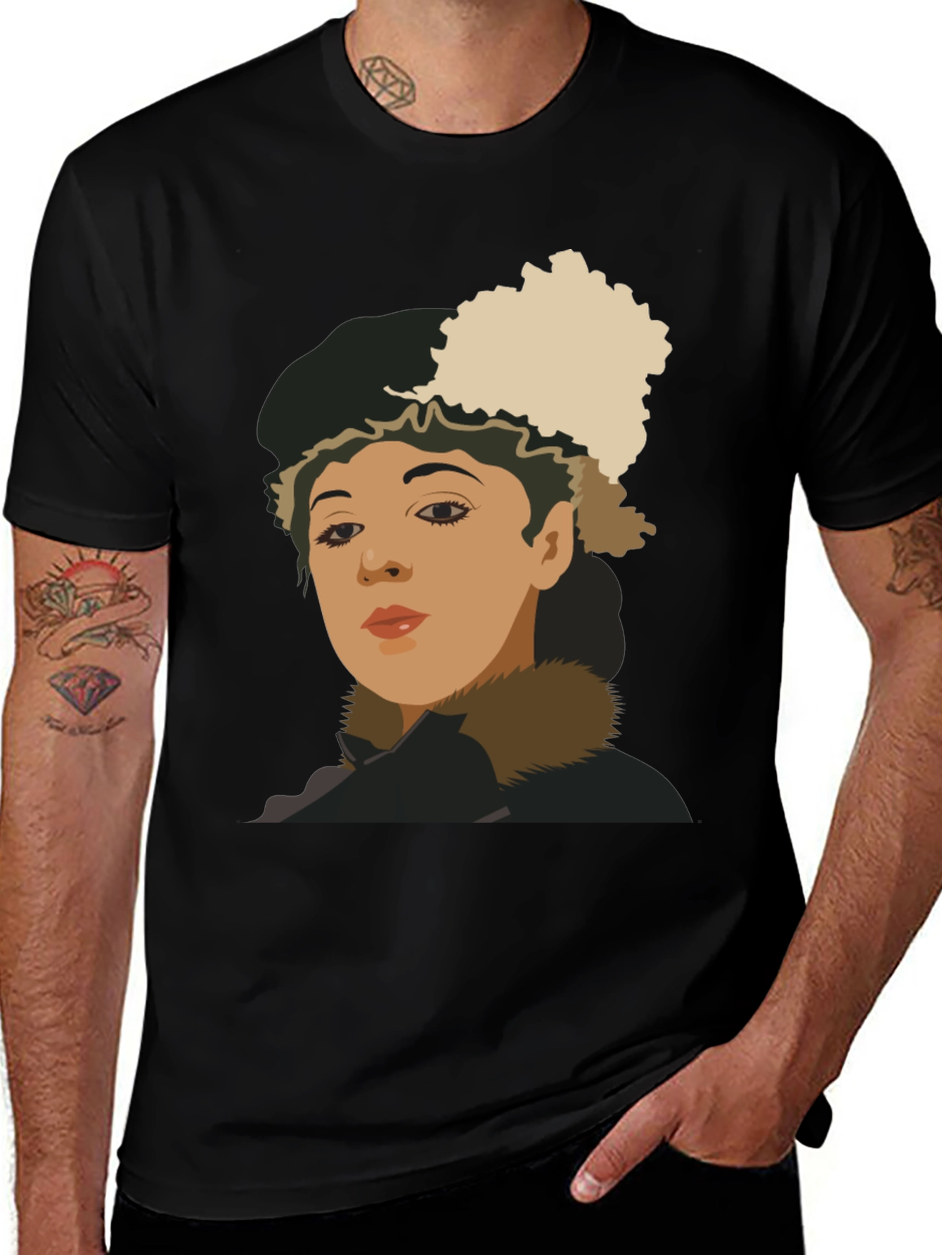 Variant 3 of Retro Portrait Graphic Tee - Unisex Black T-Shirt