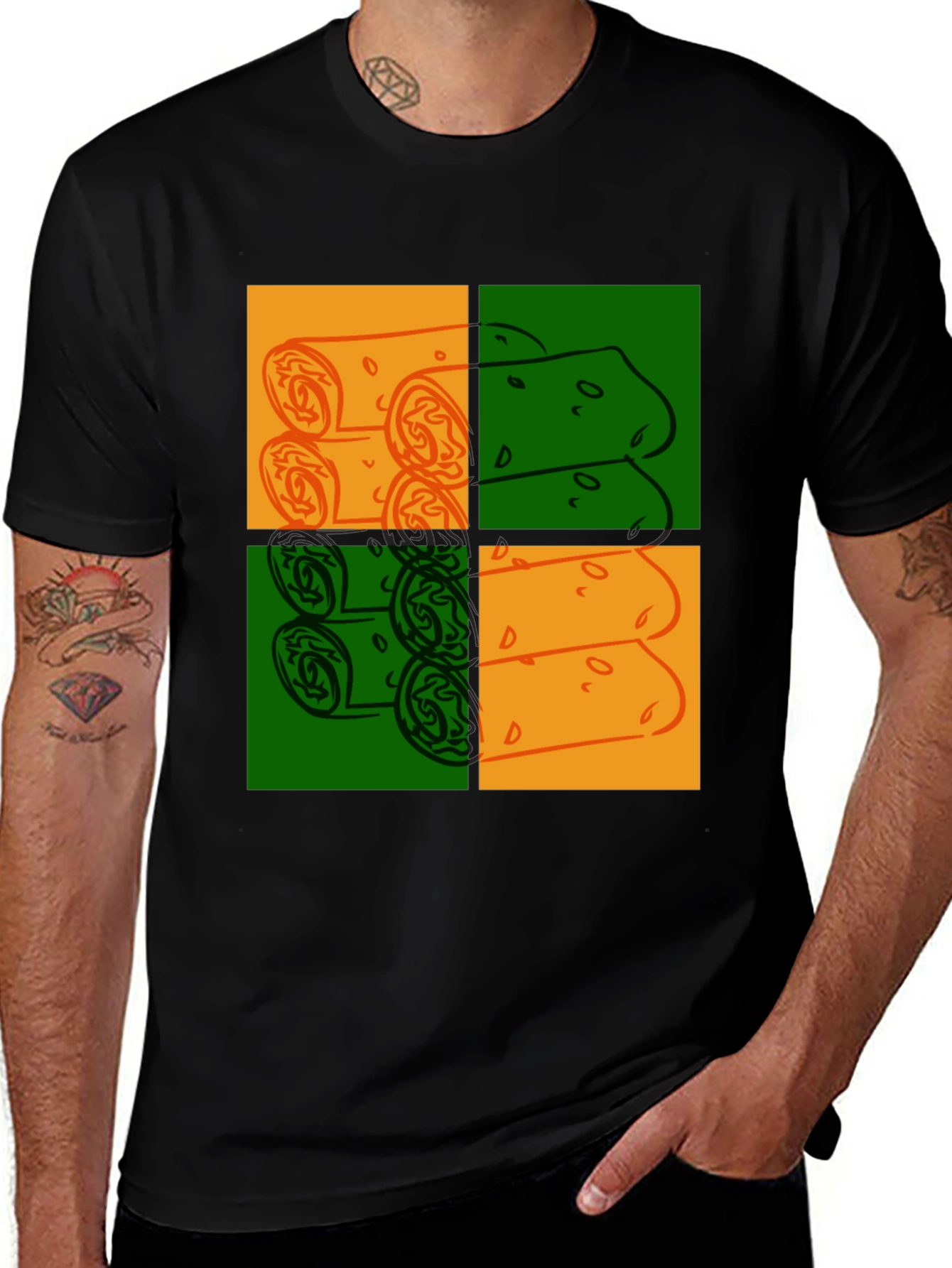 Variant 24 of Burrito Pop Art Graphic Tee - Comfort Fit T-Shirt