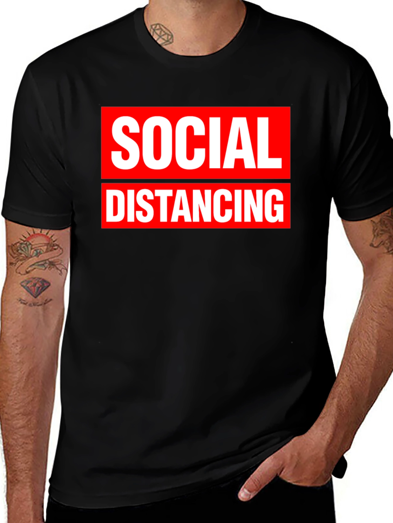 Social Distancing Graphic Tee - Black