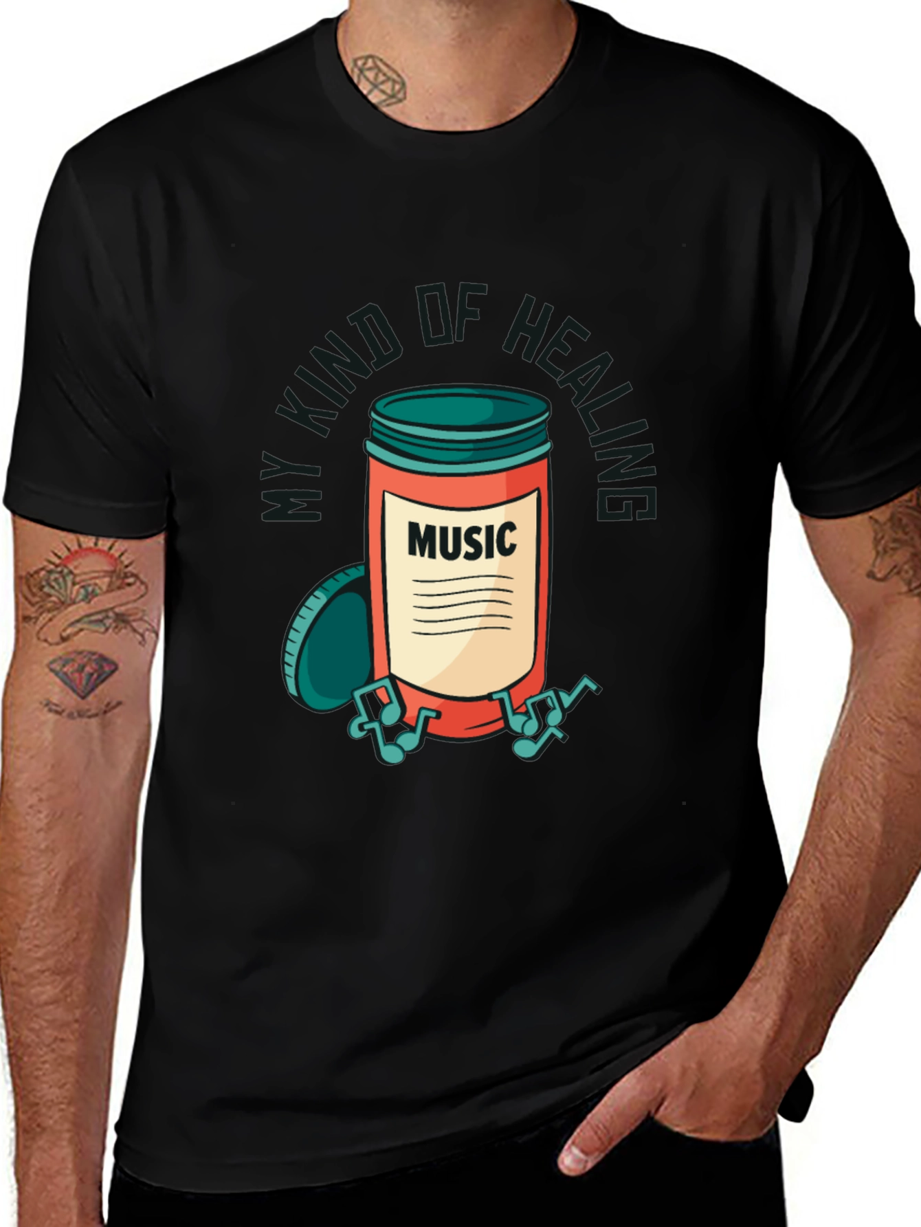 Variant 13 of Music Jar Graphic Tee - Healing Vibes
