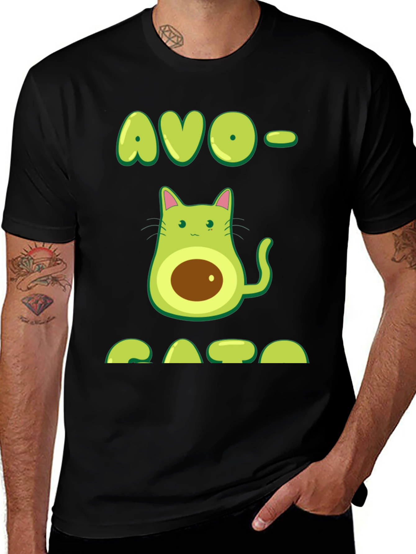 Avo-Cato T-Shirt - Avocado Cat Graphic Tee