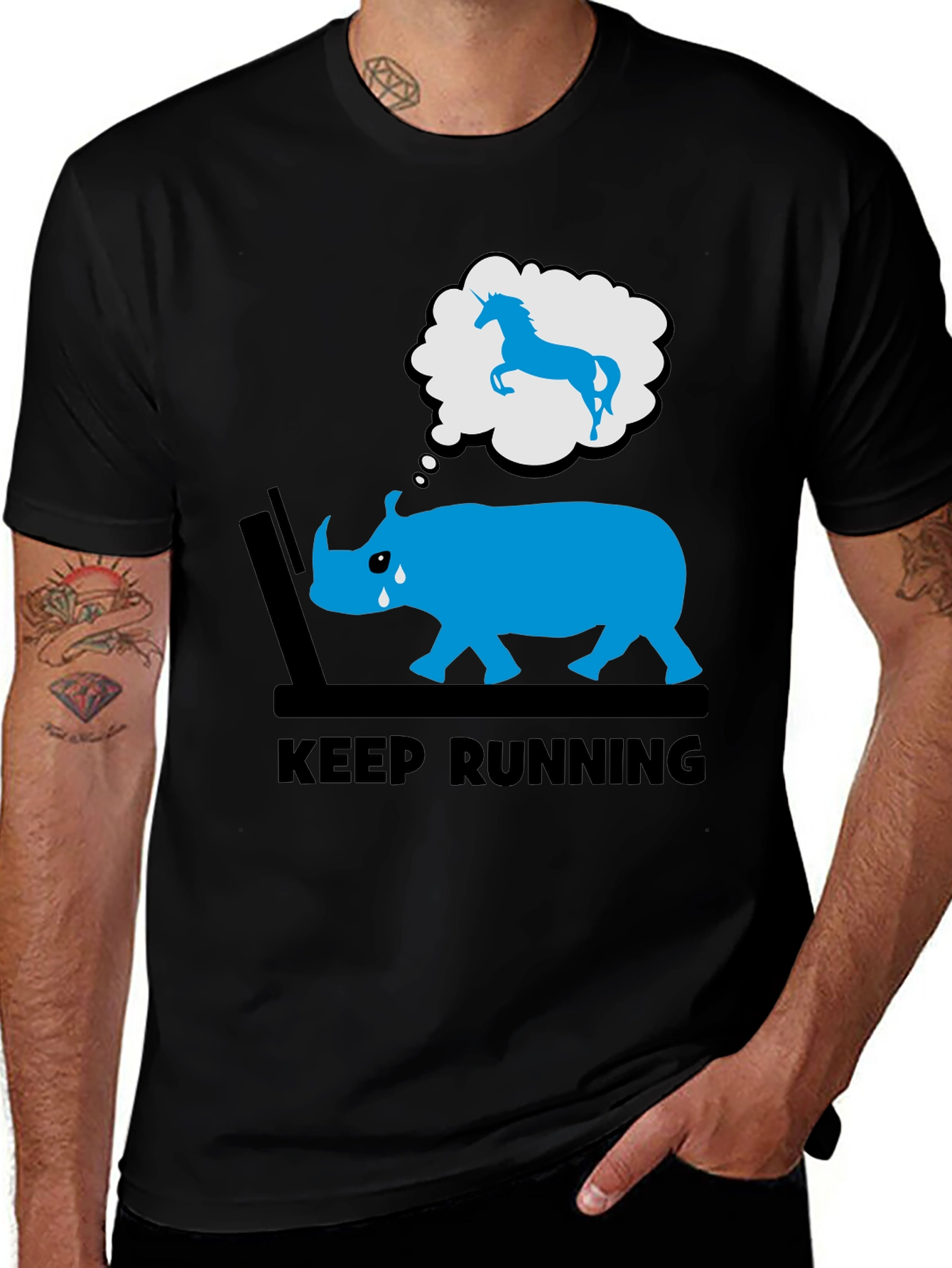Variant 13 of Keep Running Rhino Graphic Tee
