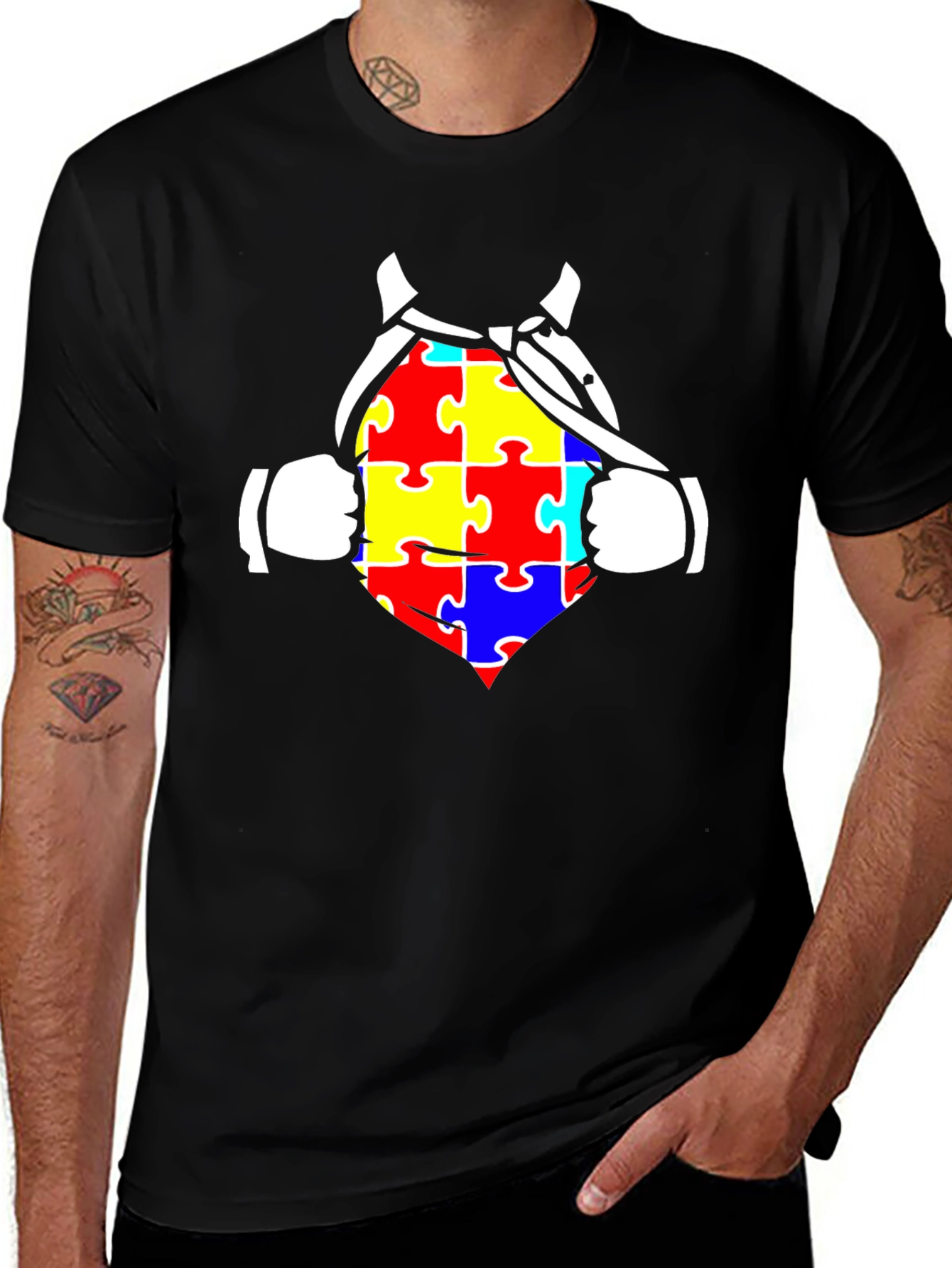 Variant 11 of Autism Awareness Superhero Tee - Black