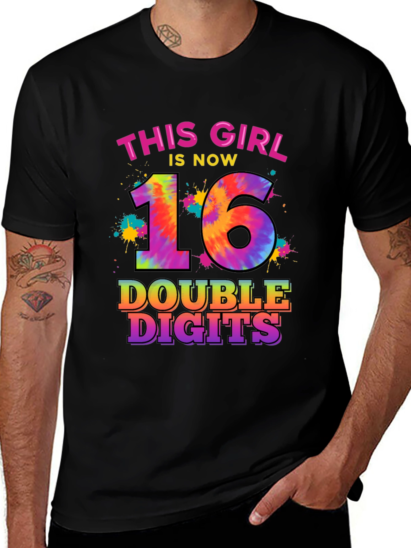 This Girl is Now 16 Double Digits Tie-Dye Birthday T-Shirt