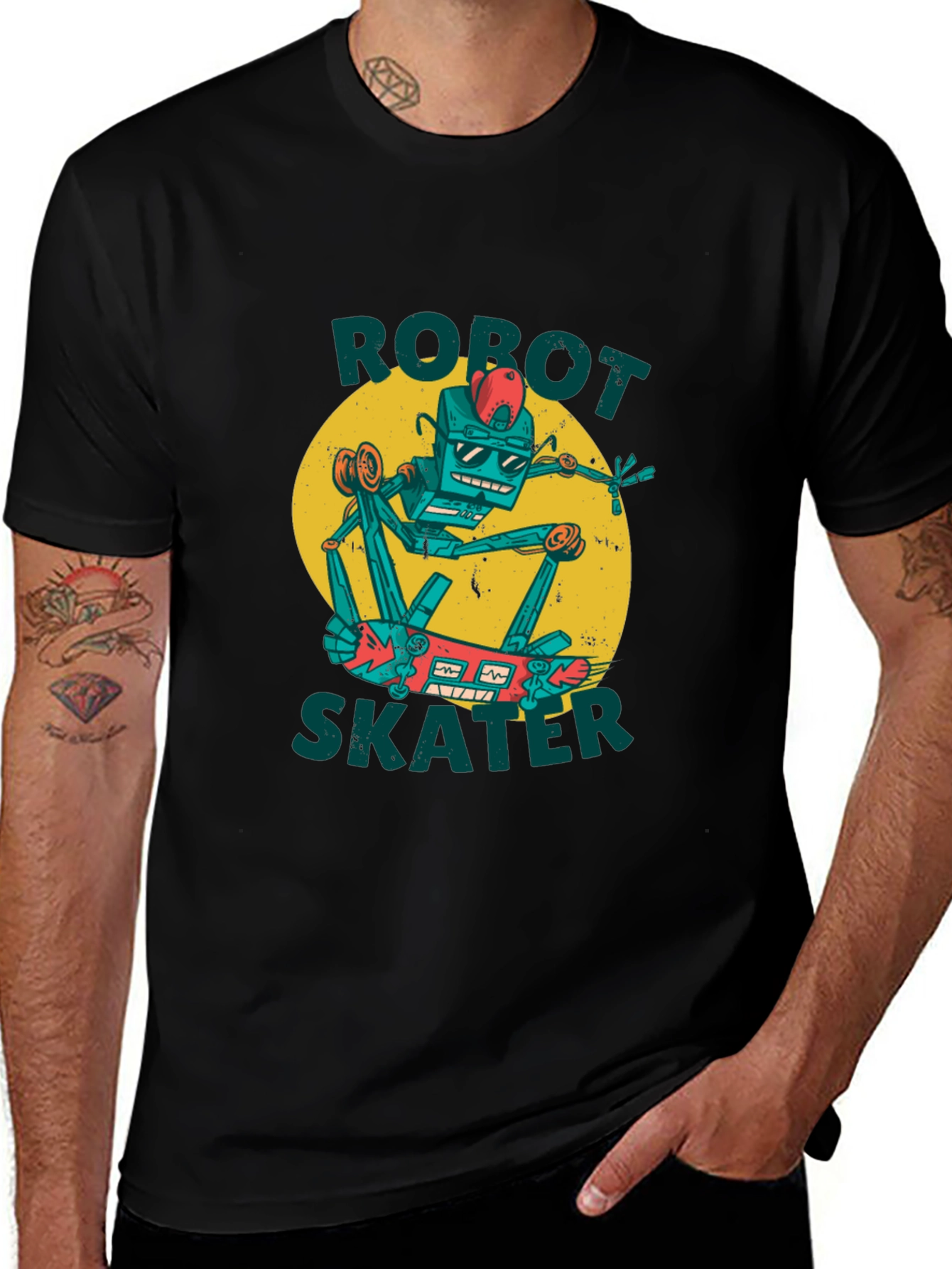 Variant 19 of Robot Skater Graphic Tee - Cool Design