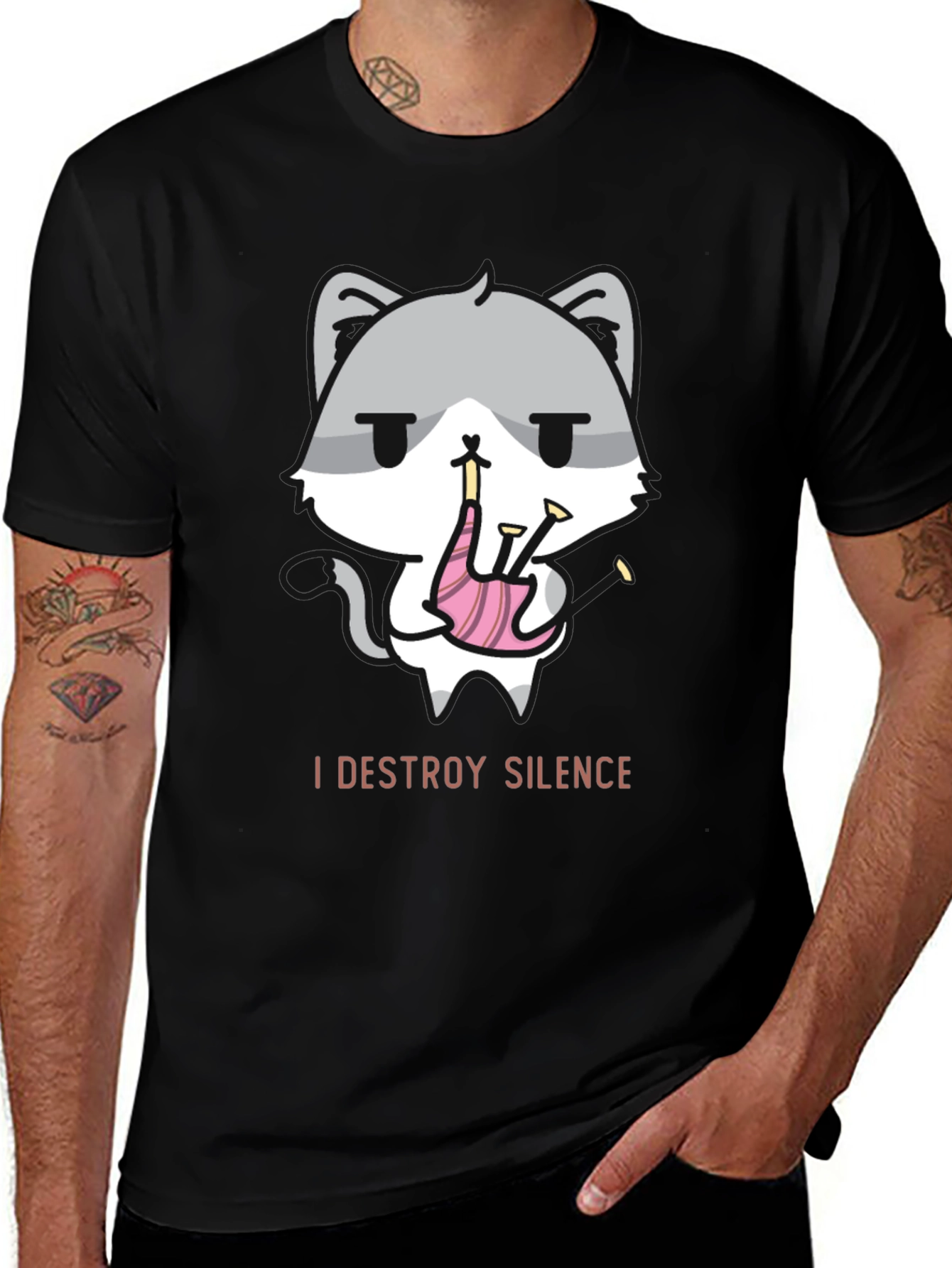 Variant 29 of Destroy Silence Cat Bagpipe T-Shirt