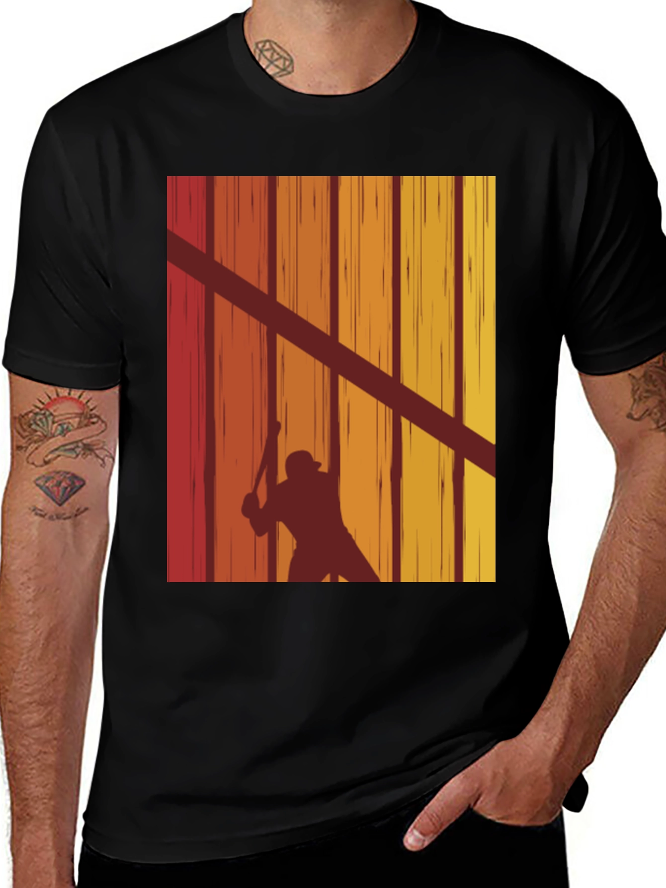 Variant 13 of Retro Baseball Player Silhouette T-Shirt