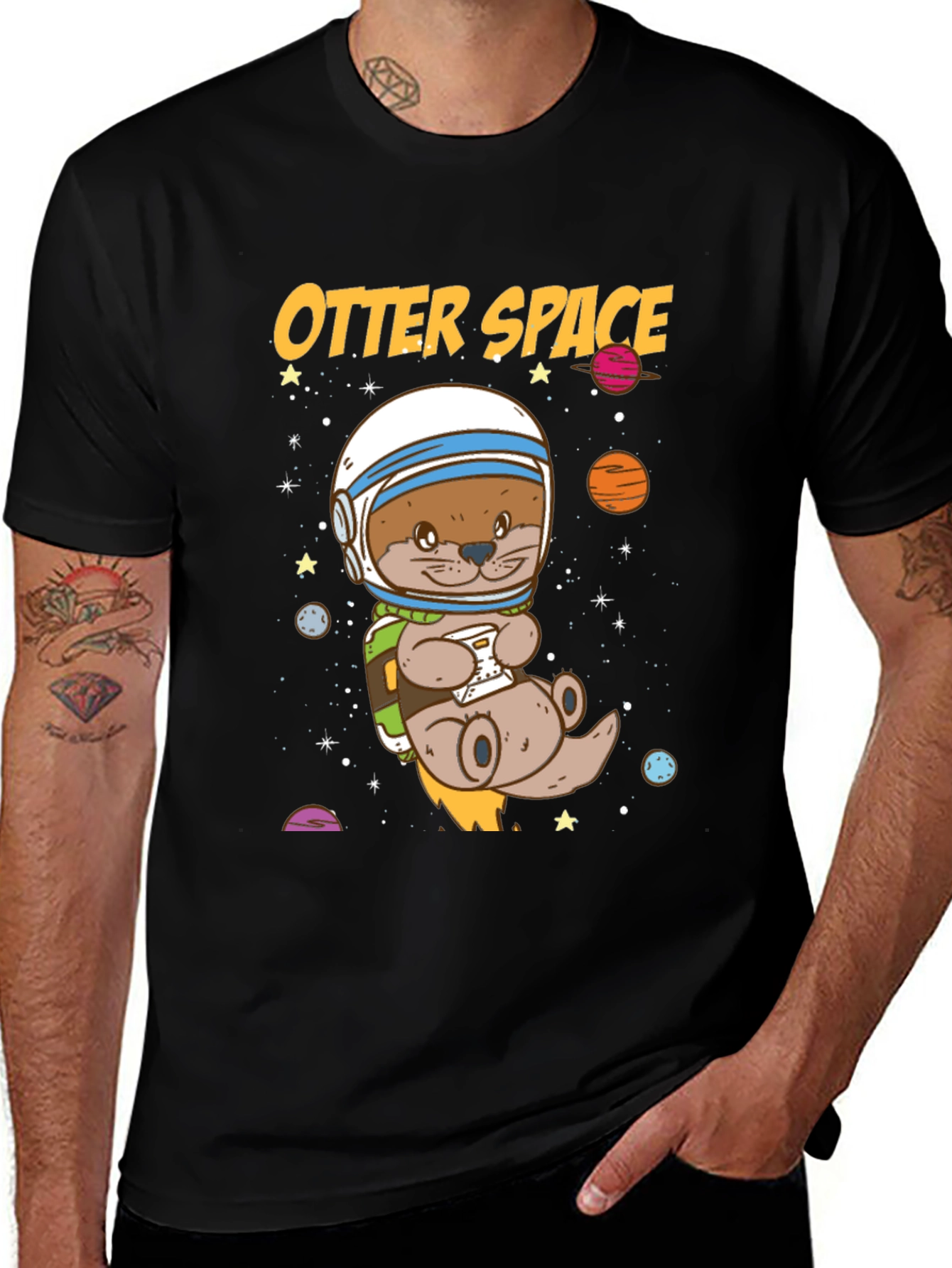 Variant 16 of Otter Space Graphic T-Shirt - Astronaut Animal Tee