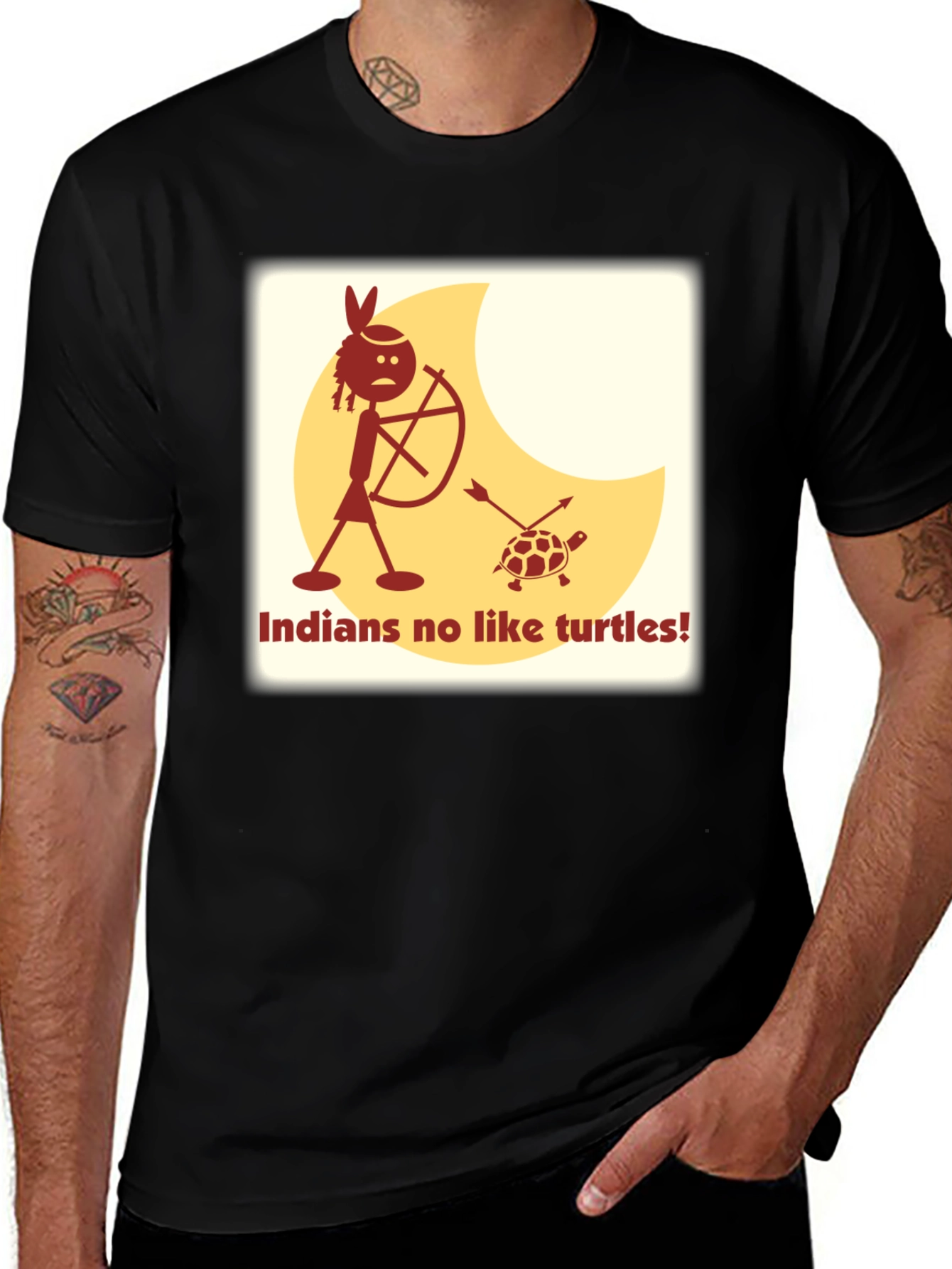 Variant 24 of Indians No Like Turtles Funny T-Shirt