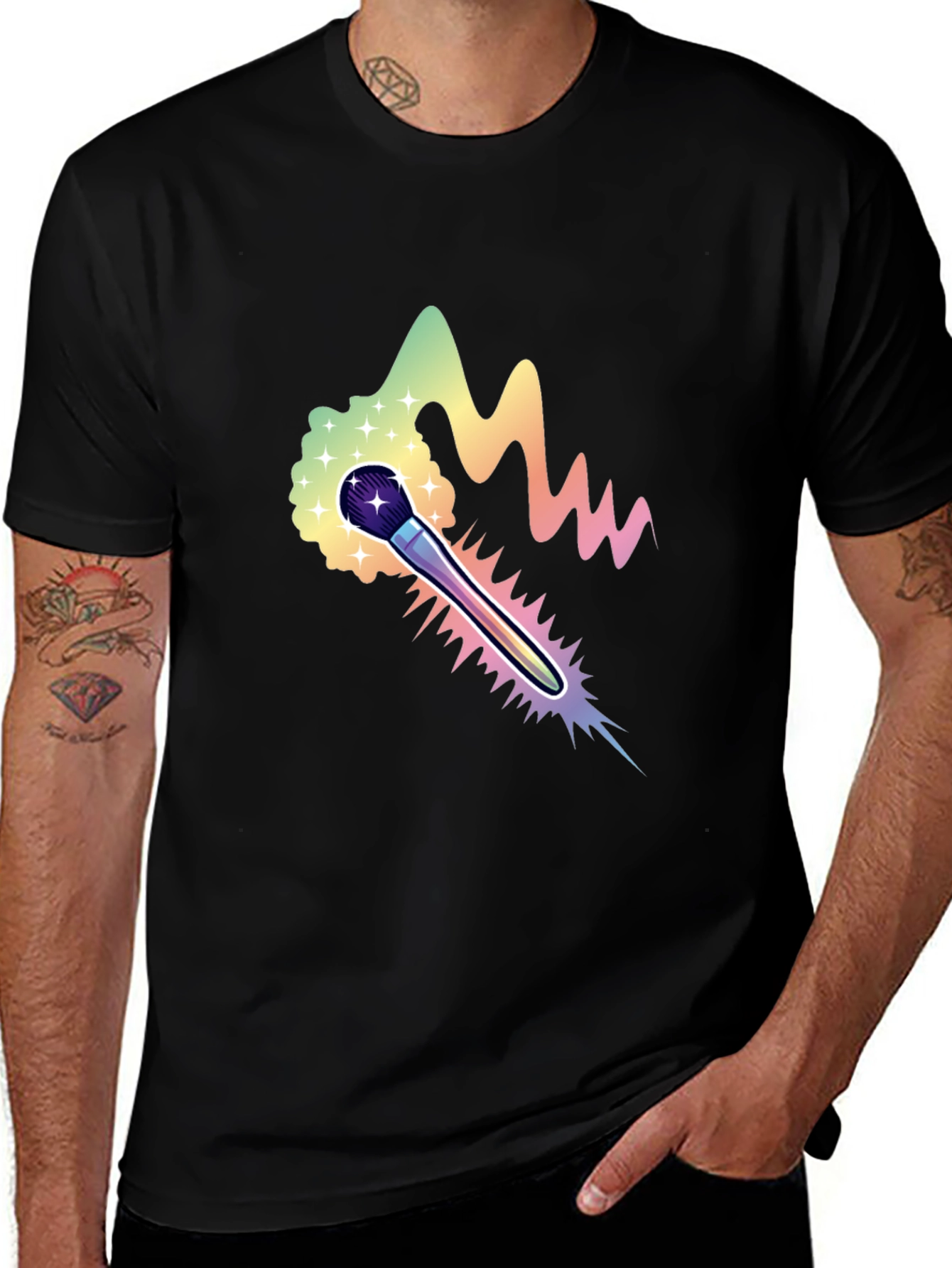 Variant 9 of Rainbow Brush Graphic T-Shirt