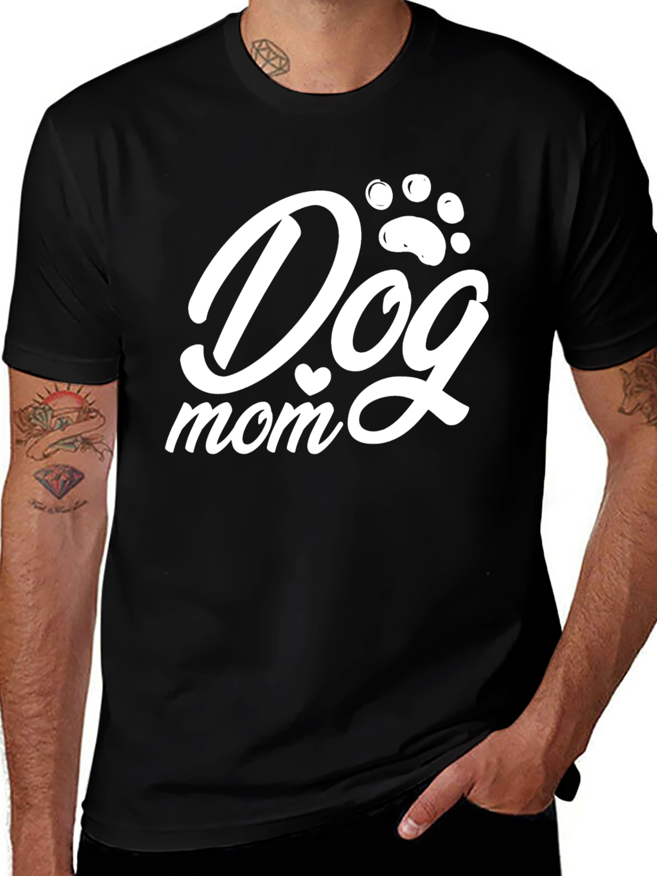 Variant 17 of Dog Mom Graphic Tee - Black