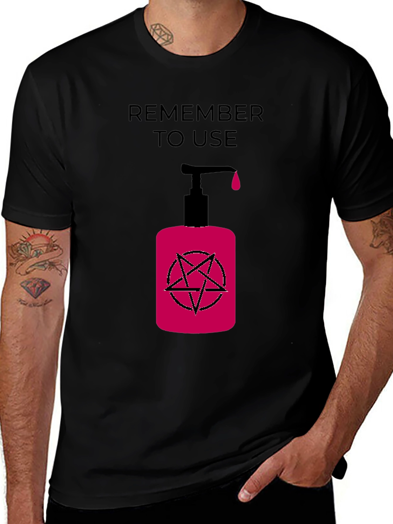 Variant 5 of Remember to Use T-Shirt with Dark Humor Design