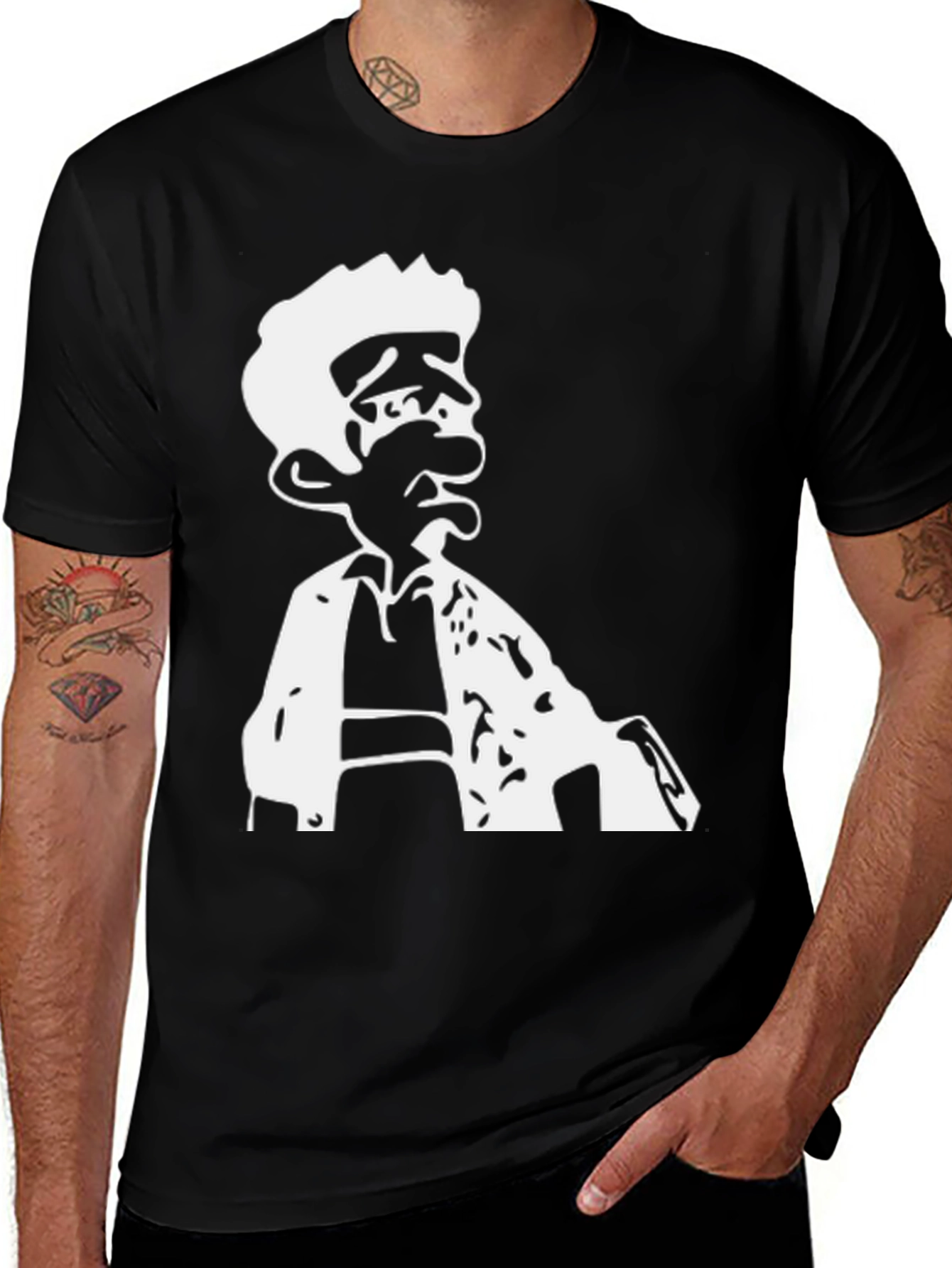 Variant 15 of Cartoon Graphic Black T-Shirt