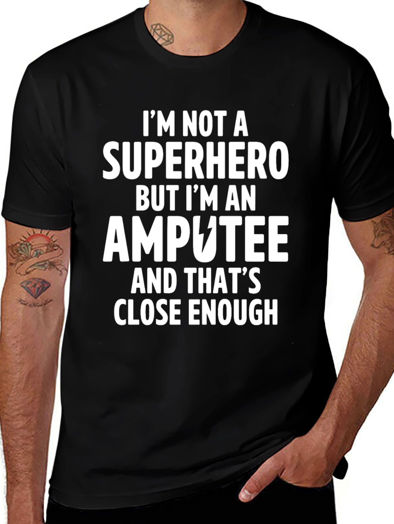 Variant 12 of Amputee Superhero Graphic T-Shirt