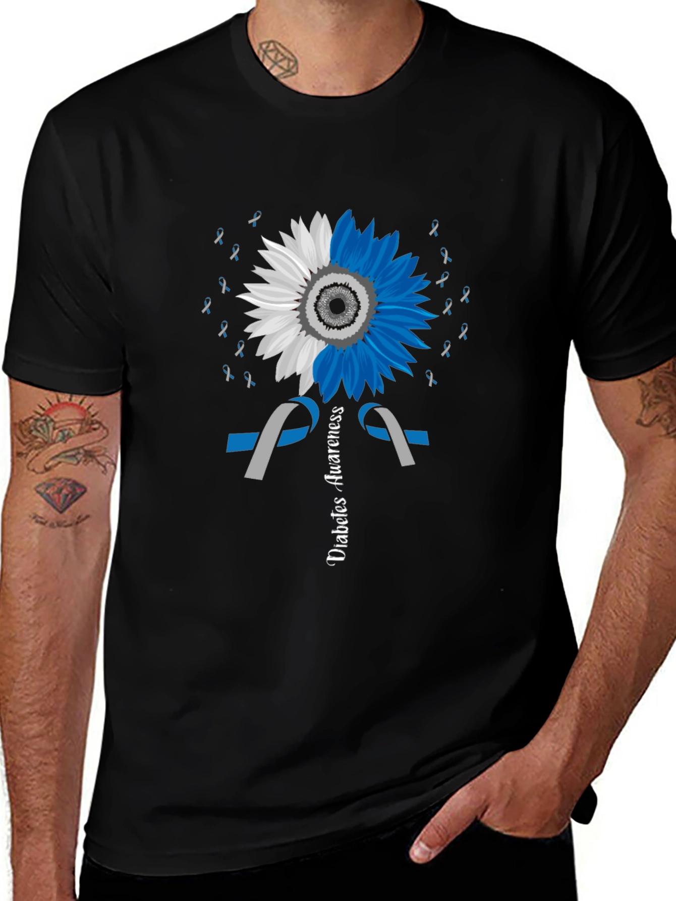 Variant 5 of Diabetes Awareness Sunflower T-Shirt