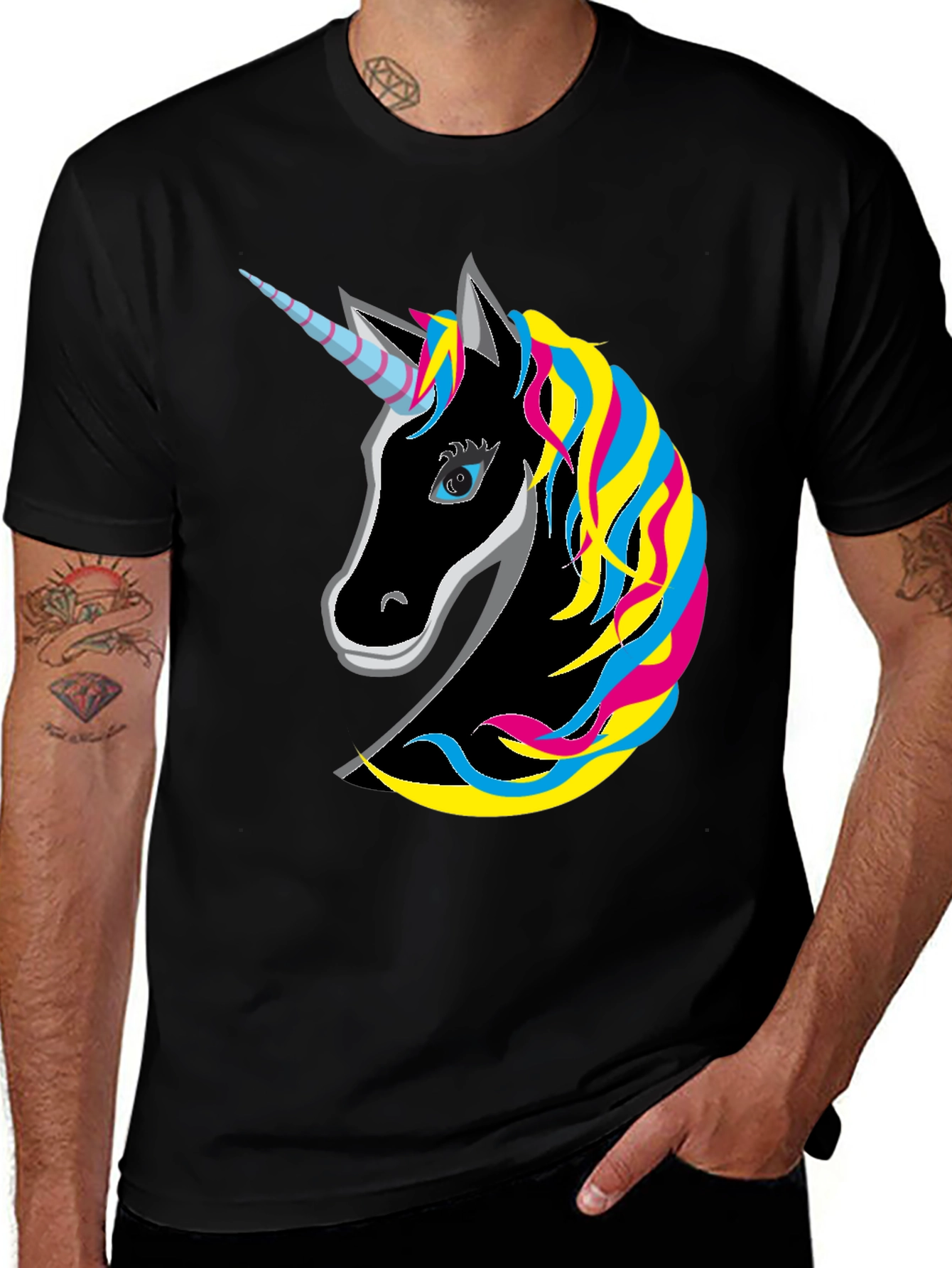 Variant 29 of Unicorn Graphic Black T-Shirt