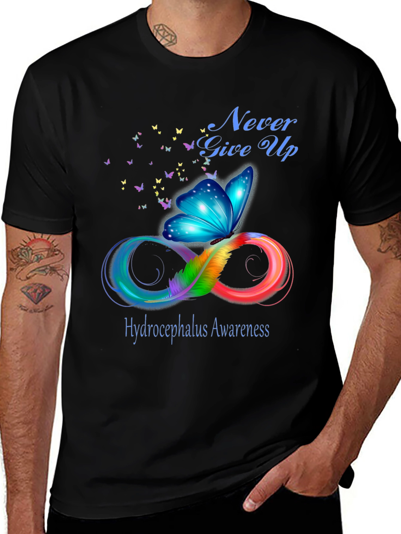 Hydrocephalus Awareness Butterfly Infinity T-Shirt