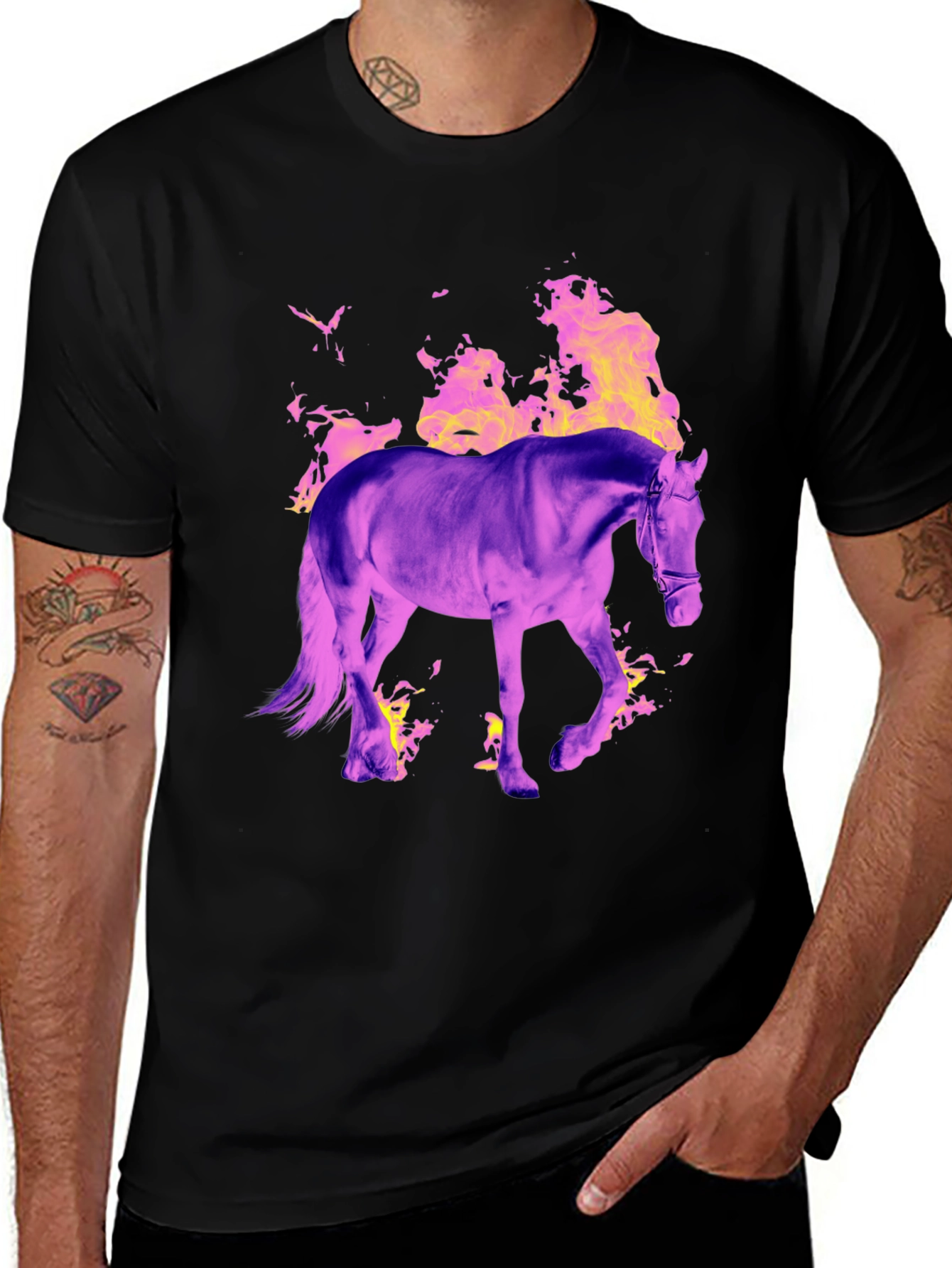Variant 26 of Flaming Horse Graphic Tee