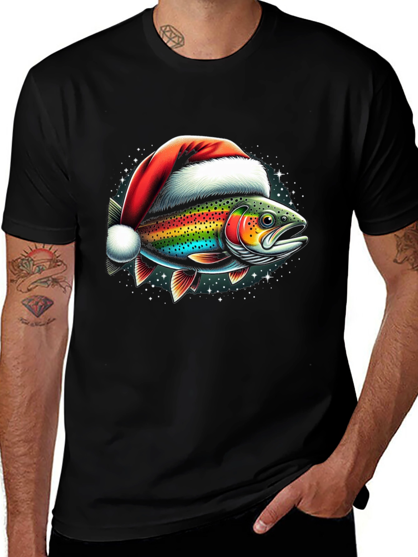 Variant 5 of Christmas Fish Graphic T-Shirt