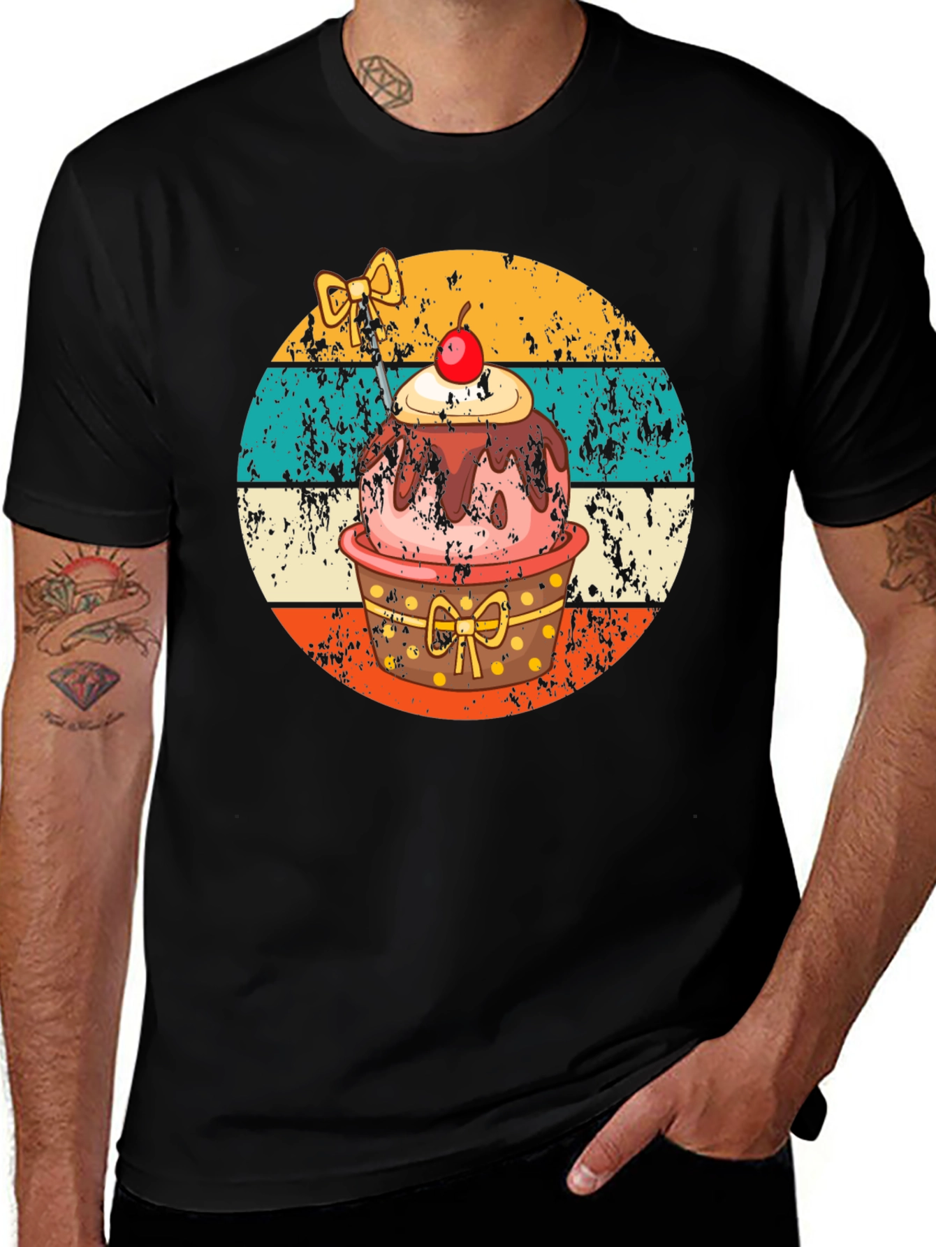 Variant 9 of Retro Cupcake T-Shirt - Sweet Treat Design