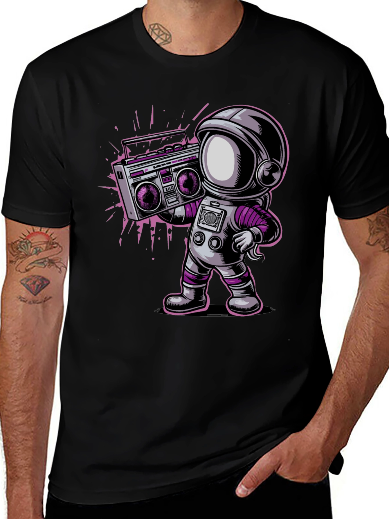 Variant 20 of Astronaut Boombox Graphic T-Shirt