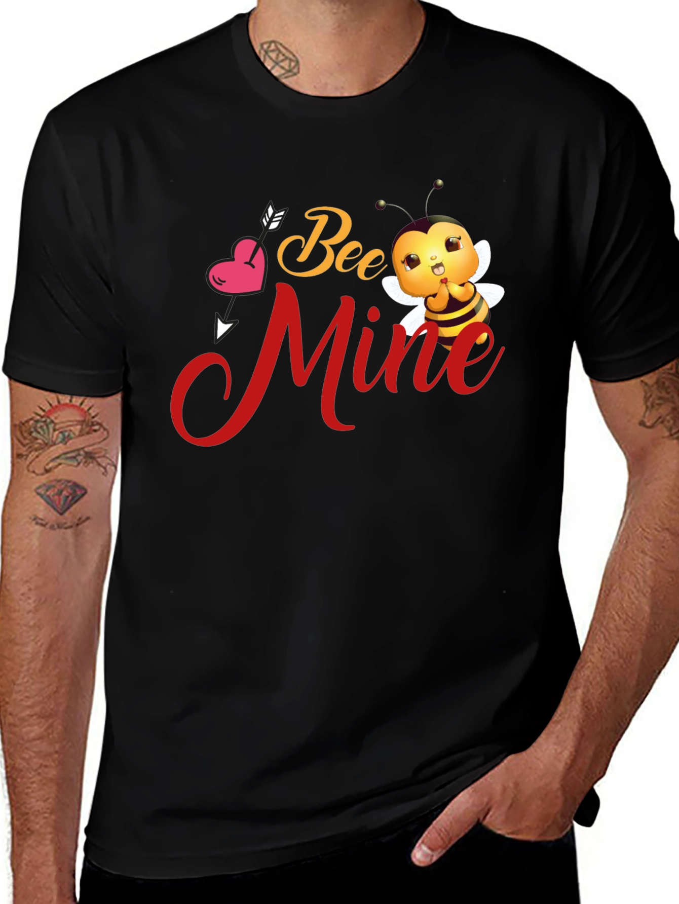 Bee Mine Valentine's Day T-Shirt - Black