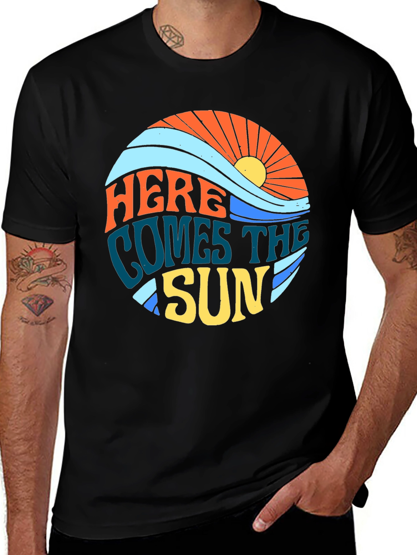 Black Here Comes The Sun Graphic Tee main image