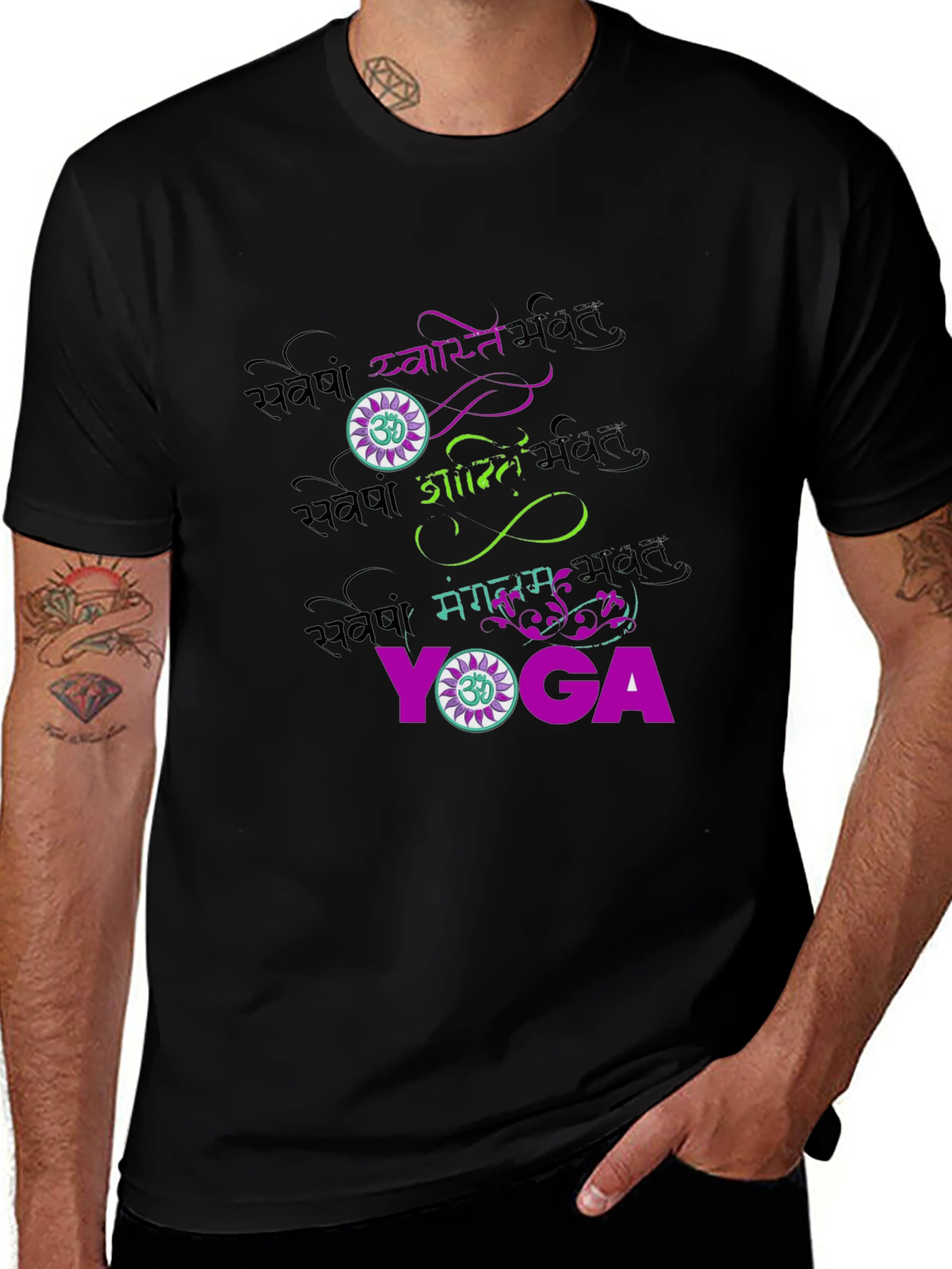 Variant 17 of Yoga Graphic Tee - Spiritual Design, Black
