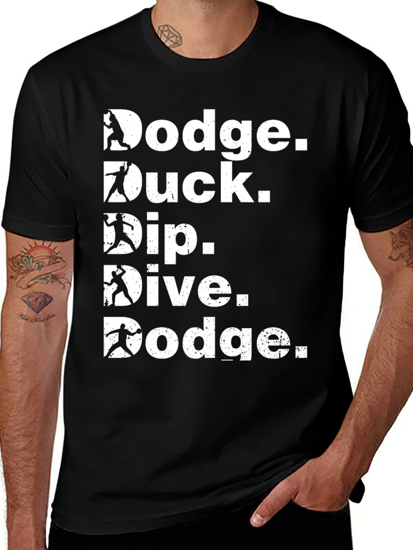 Variant 21 of Dodgeball T-Shirt - Dodge Duck Dip Dive Dodge