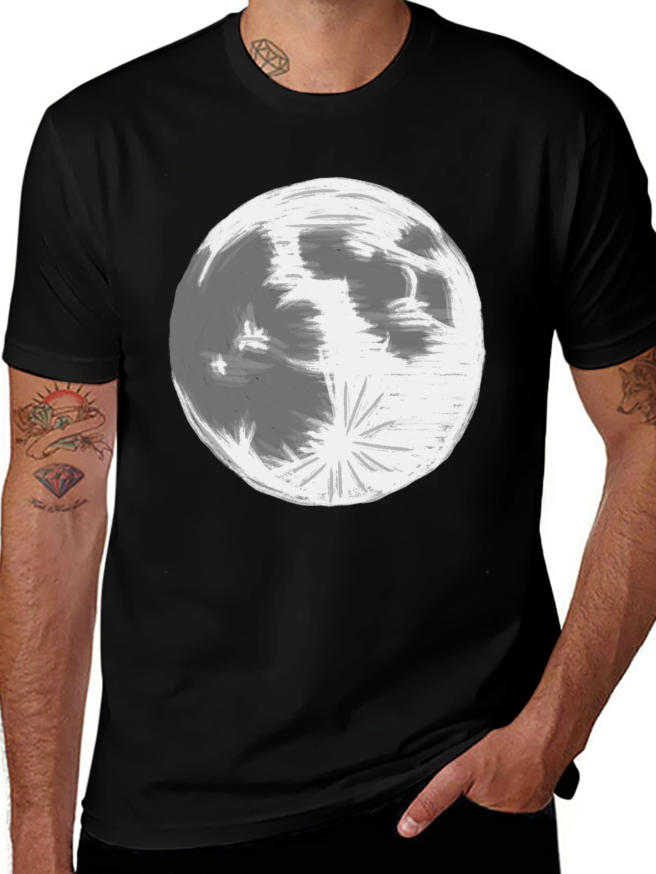Variant 21 of Lunar Graphic Tee - Classic Black Cotton