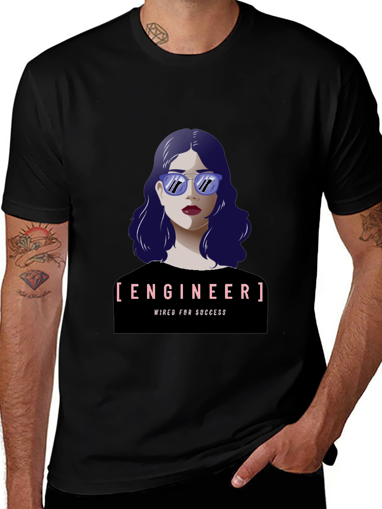 Variant 11 of Engineer Woman Graphic Tee - Wired For Success