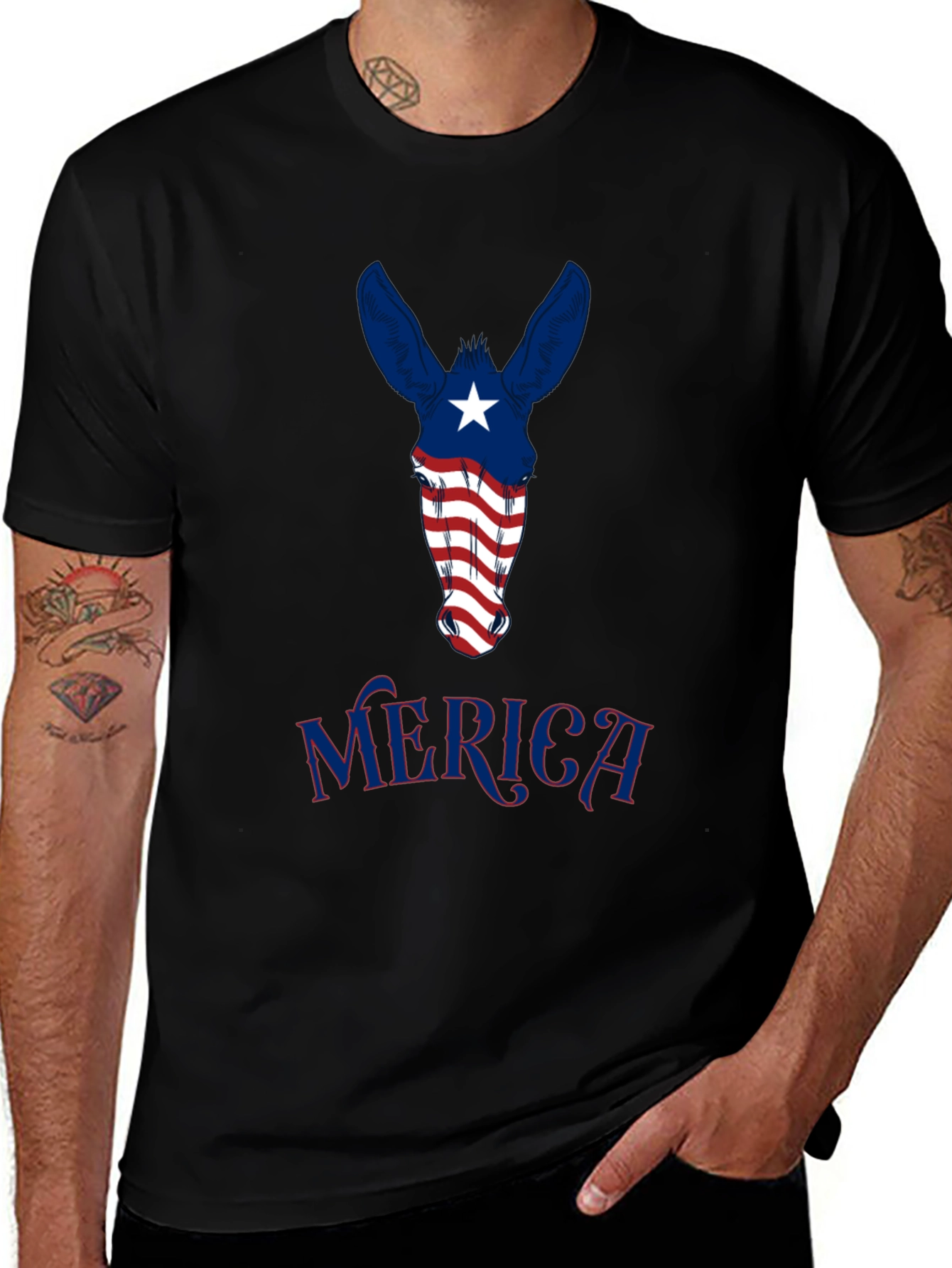 Variant 24 of Patriotic Donkey 'Merica T-Shirt