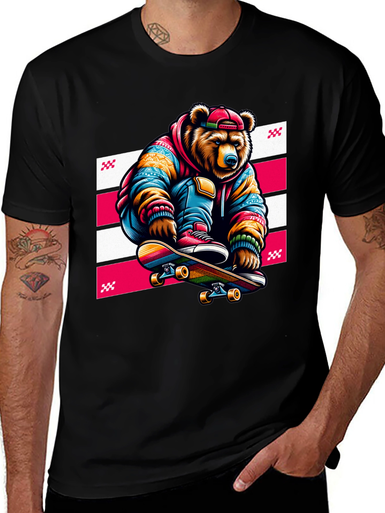 Variant 14 of Bear Skateboarder Graphic Tee