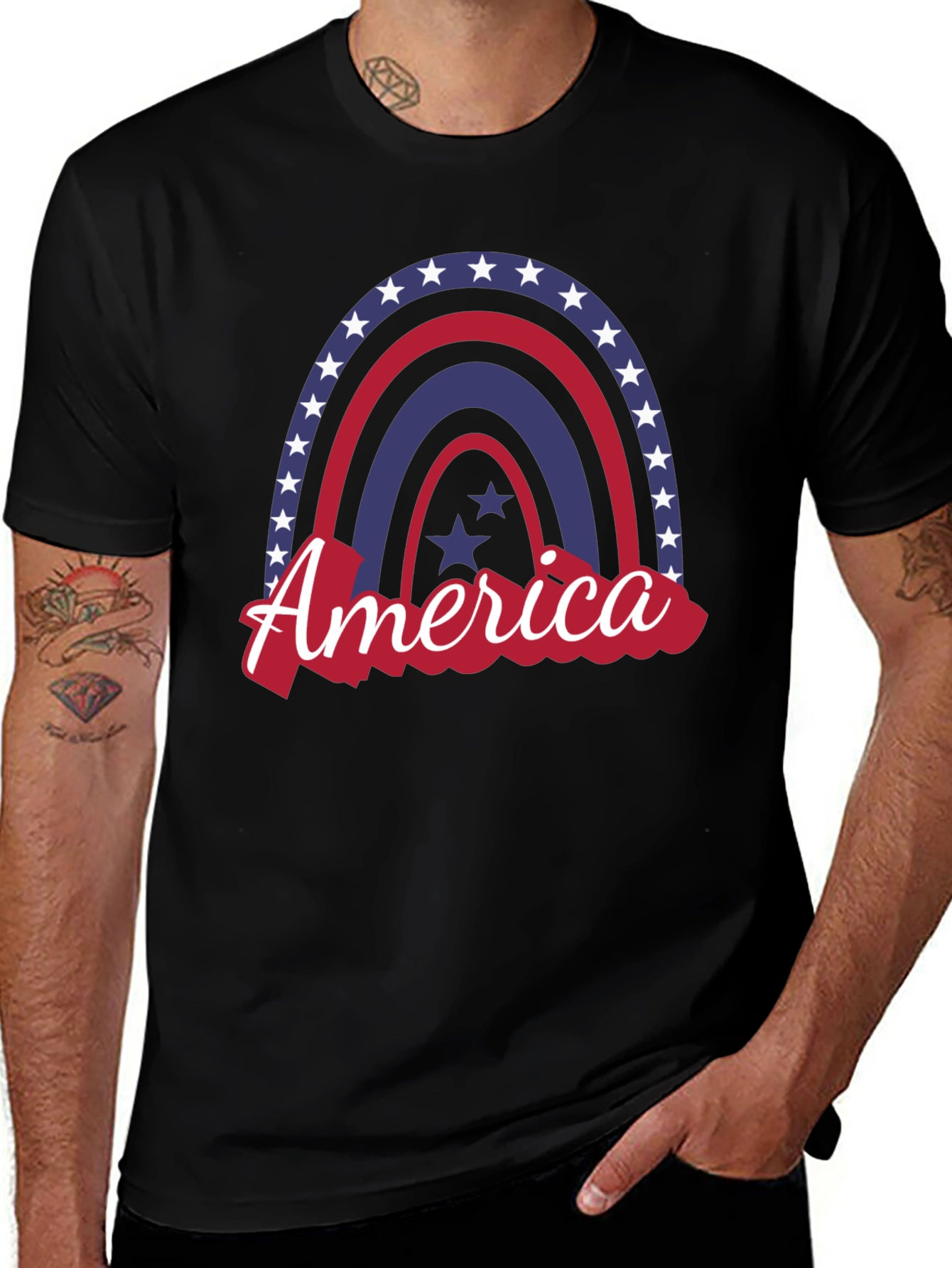 Patriotic Rainbow America Graphic Tee