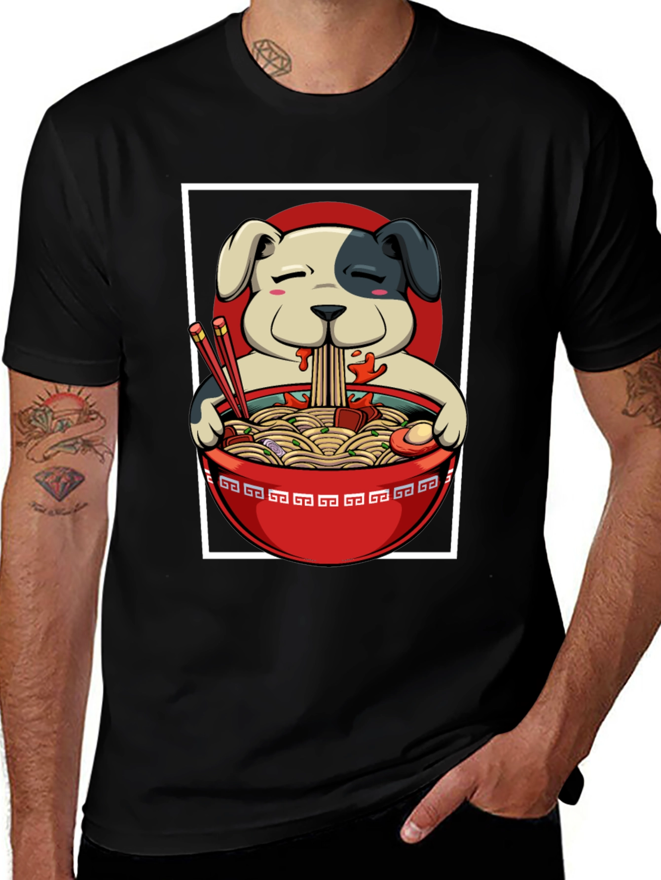 Variant 21 of Dog Ramen T-Shirt - Cute Anime Style Tee