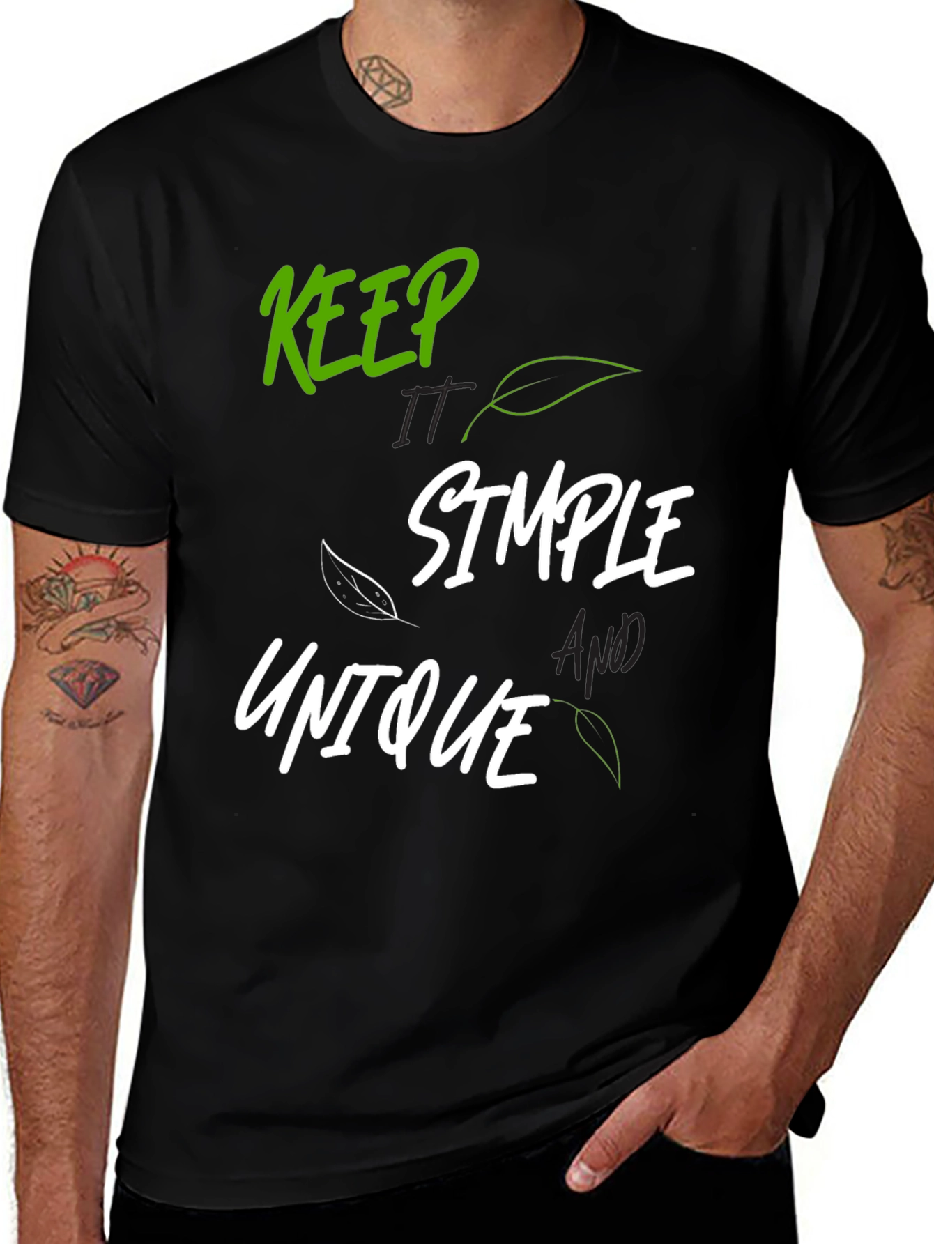 Variant 7 of Keep It Simple Unique Graphic Tee - Black Cotton T-Shirt