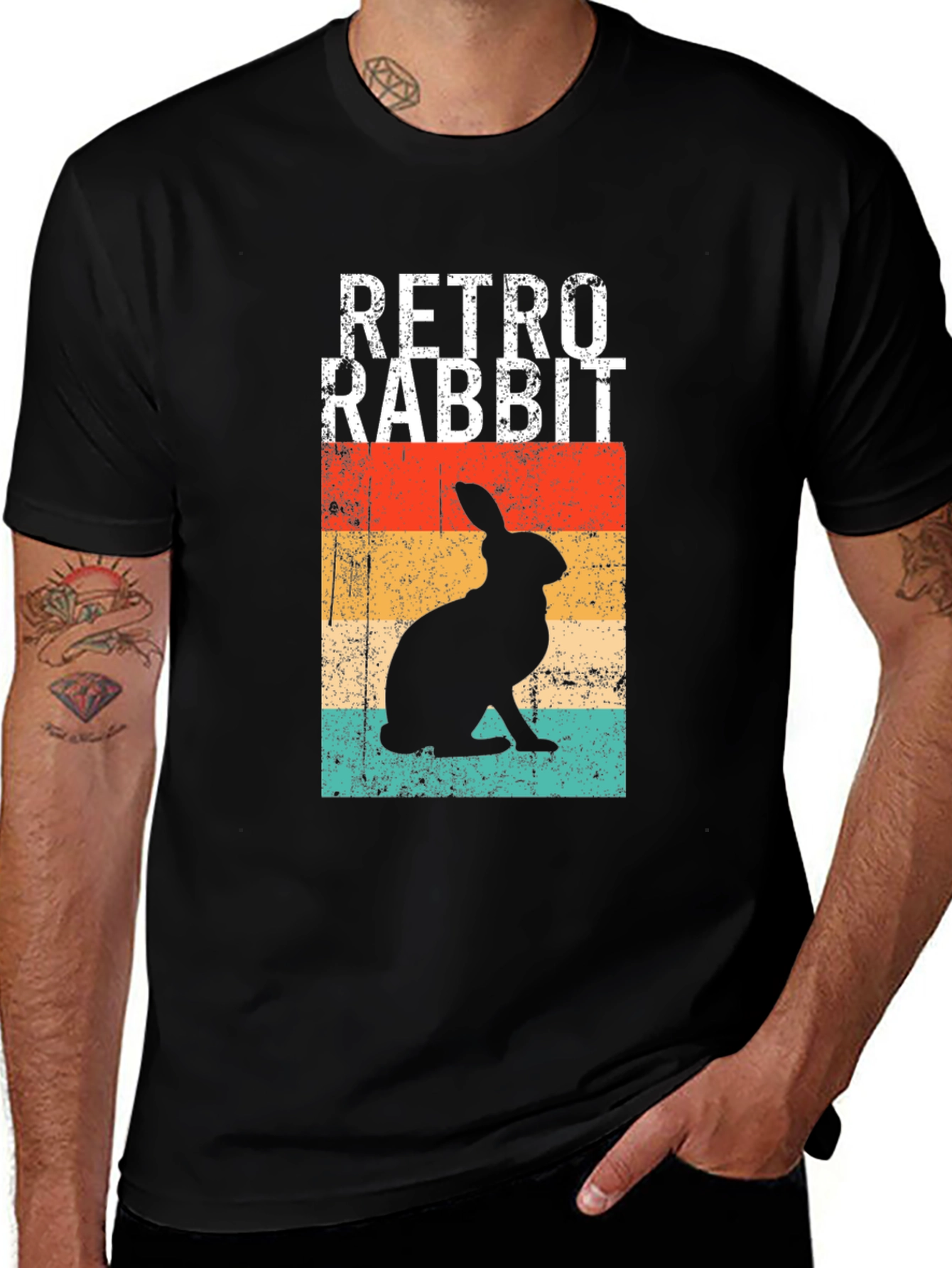 Variant 26 of Retro Rabbit Graphic T-Shirt - Vintage Style