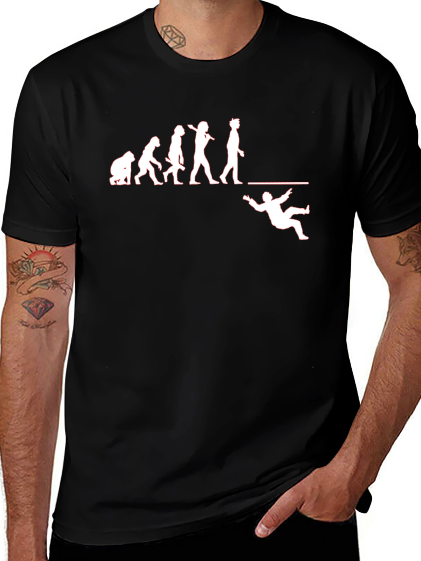 Variant 6 of Evolution Fall T-Shirt - Humorous Design