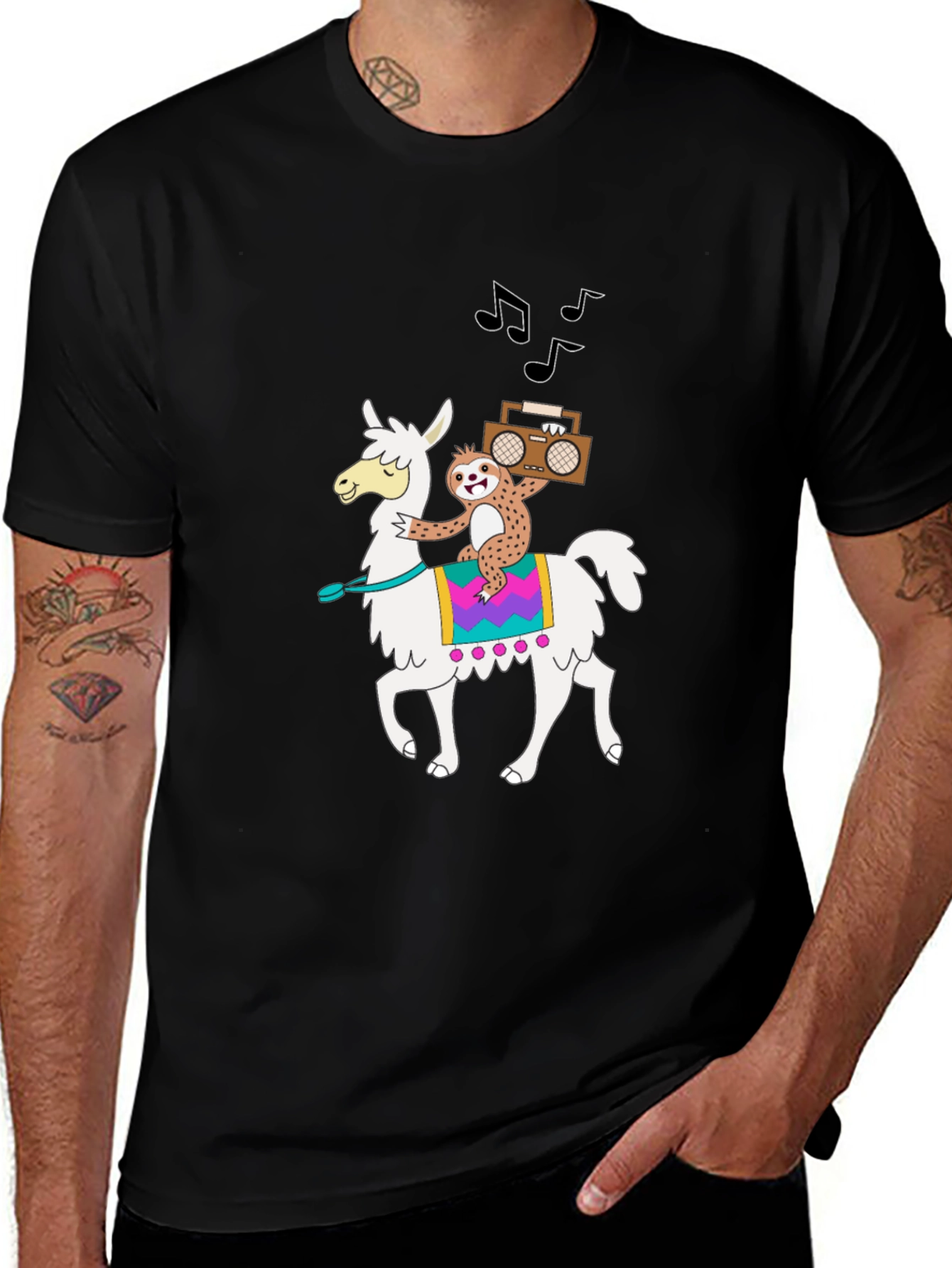 Variant 15 of Llama & Sloth T-Shirt - Cute Cartoon Graphic Tee
