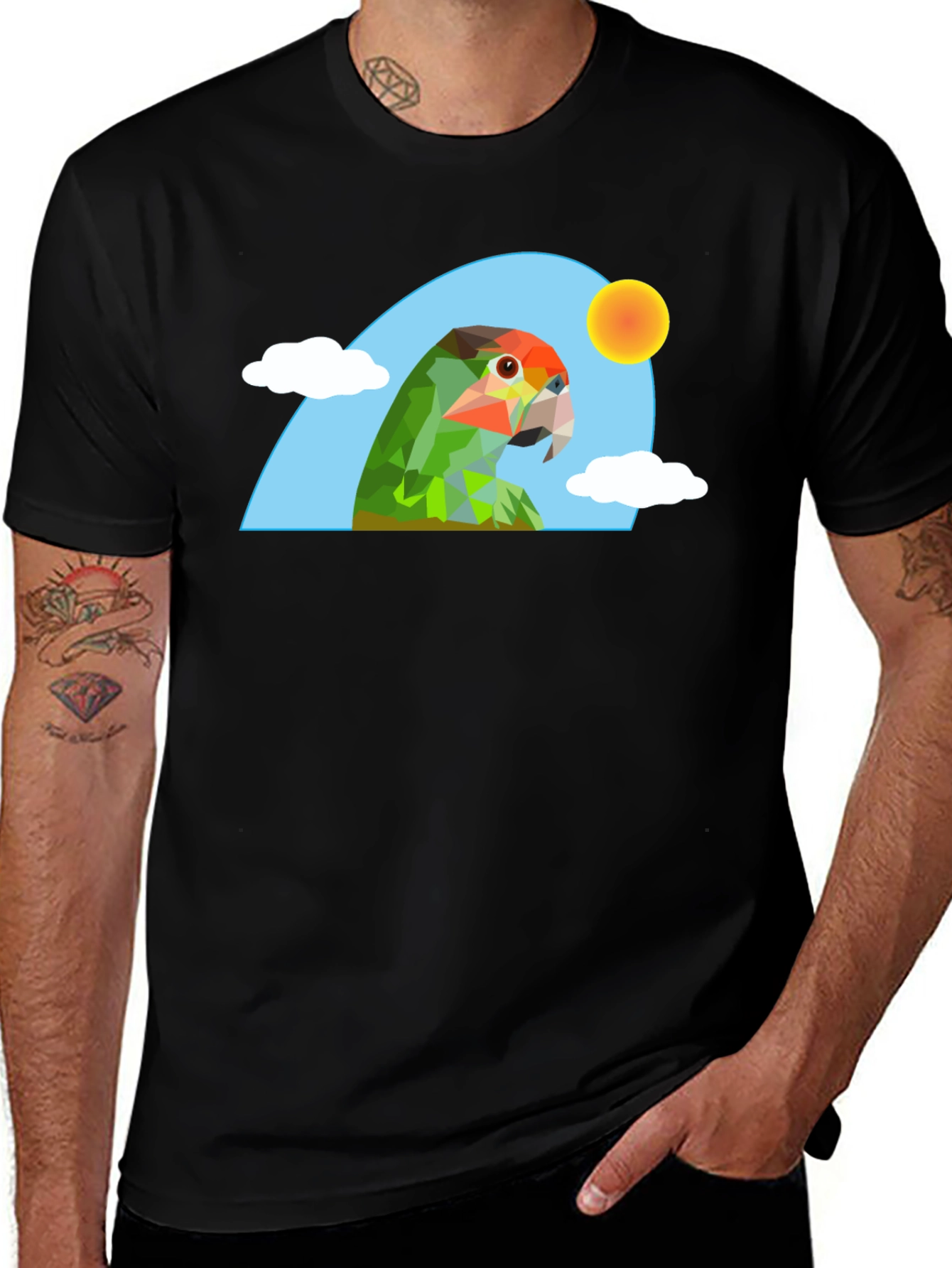 Variant 5 of Parrot Graphic Black T-Shirt