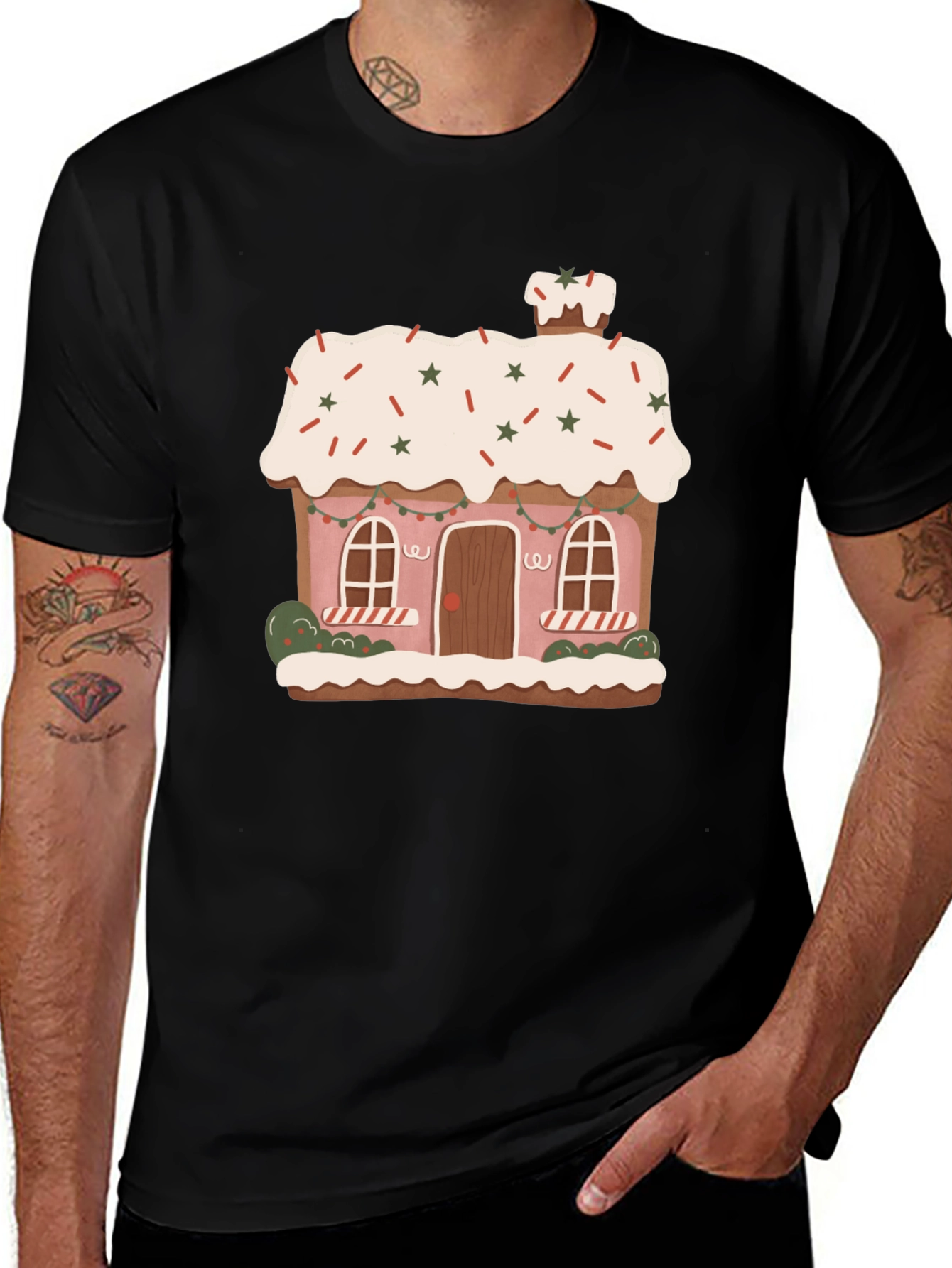 Variant 17 of Gingerbread House T-Shirt - Holiday Cheer!
