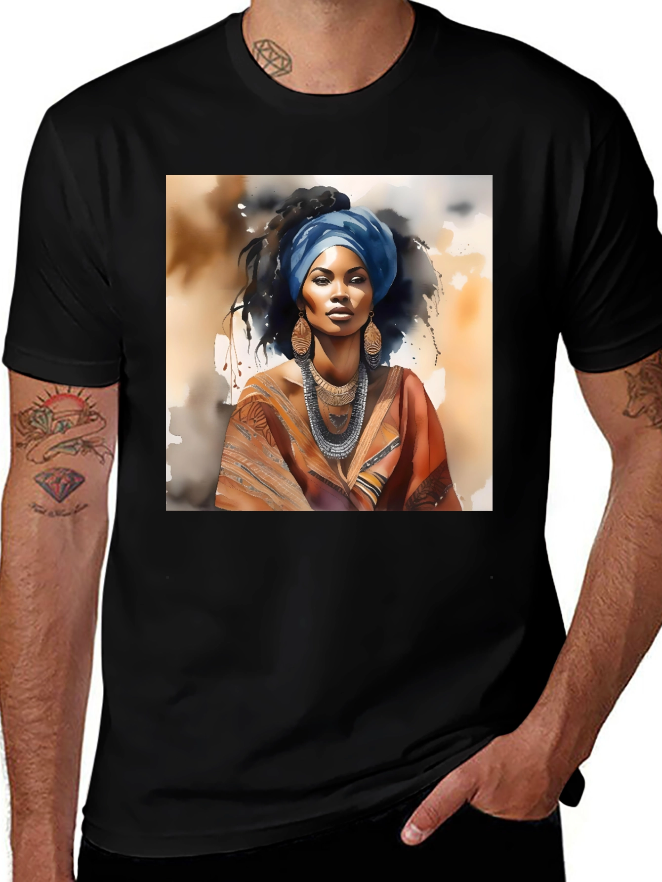 Variant 17 of African Queen T-Shirt, Artistic Graphic Tee