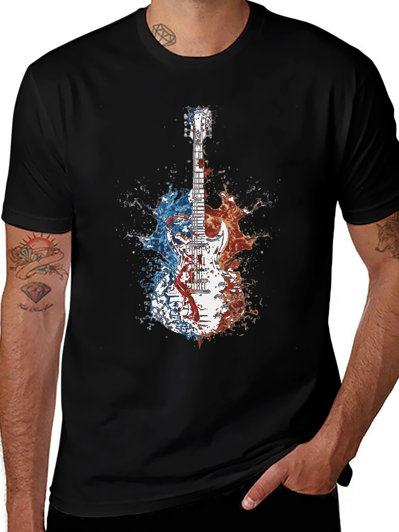 Variant 6 of Guitar Splash Graphic Tee