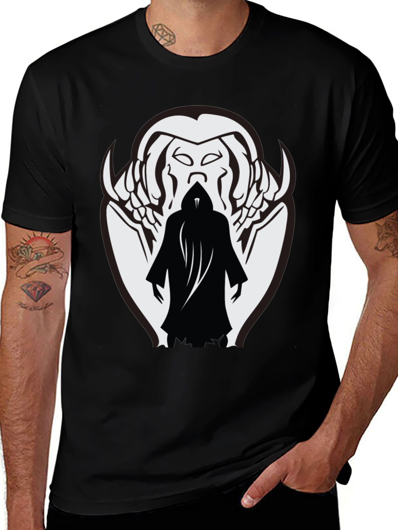 Variant 30 of Mystic Horror Graphic Tee - Black Cotton T-Shirt
