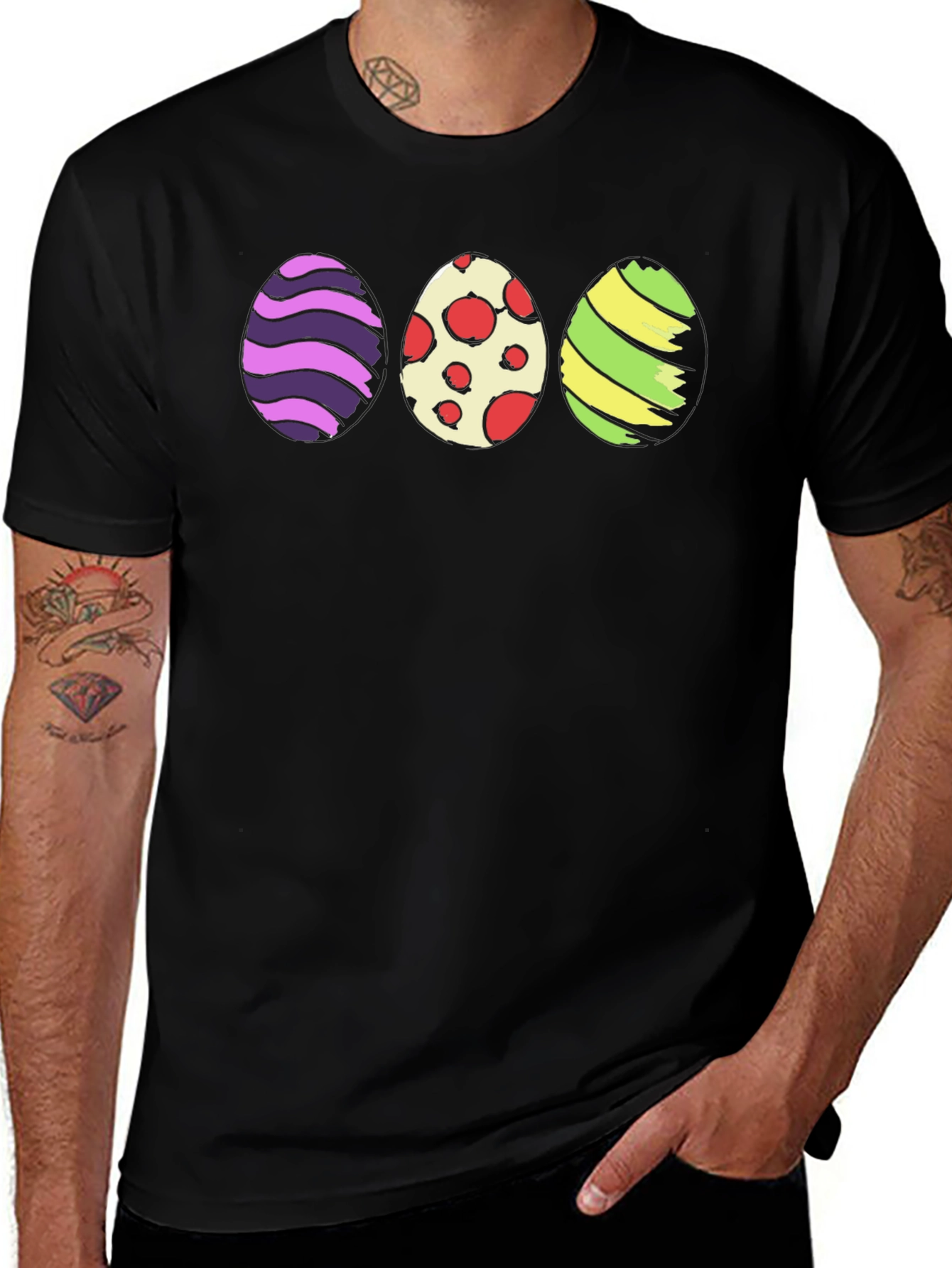 Easter Egg T-Shirt - Black Cotton Blend Tee